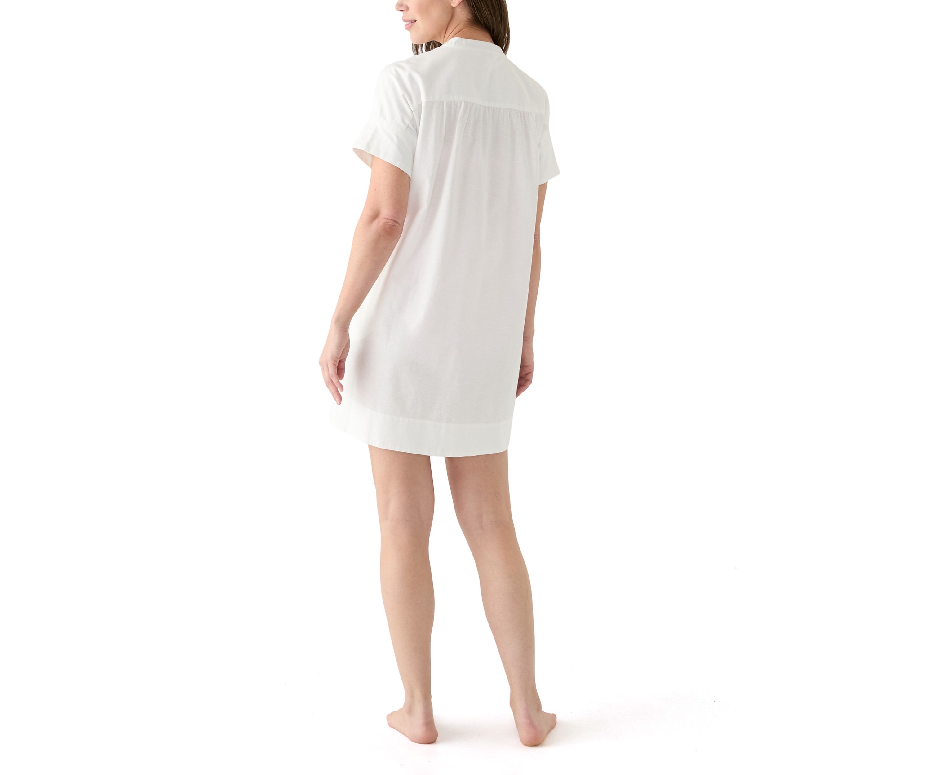 Womens Short Sleeve Popover Swim Cover Up