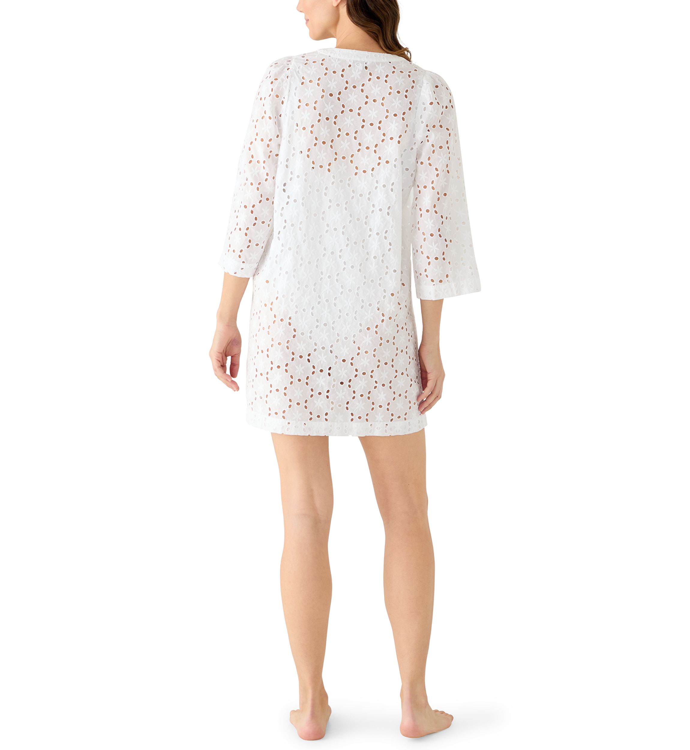 midi lavender dress for women Lavender Eyelet Lace Puff Sleeve Midi Dress S