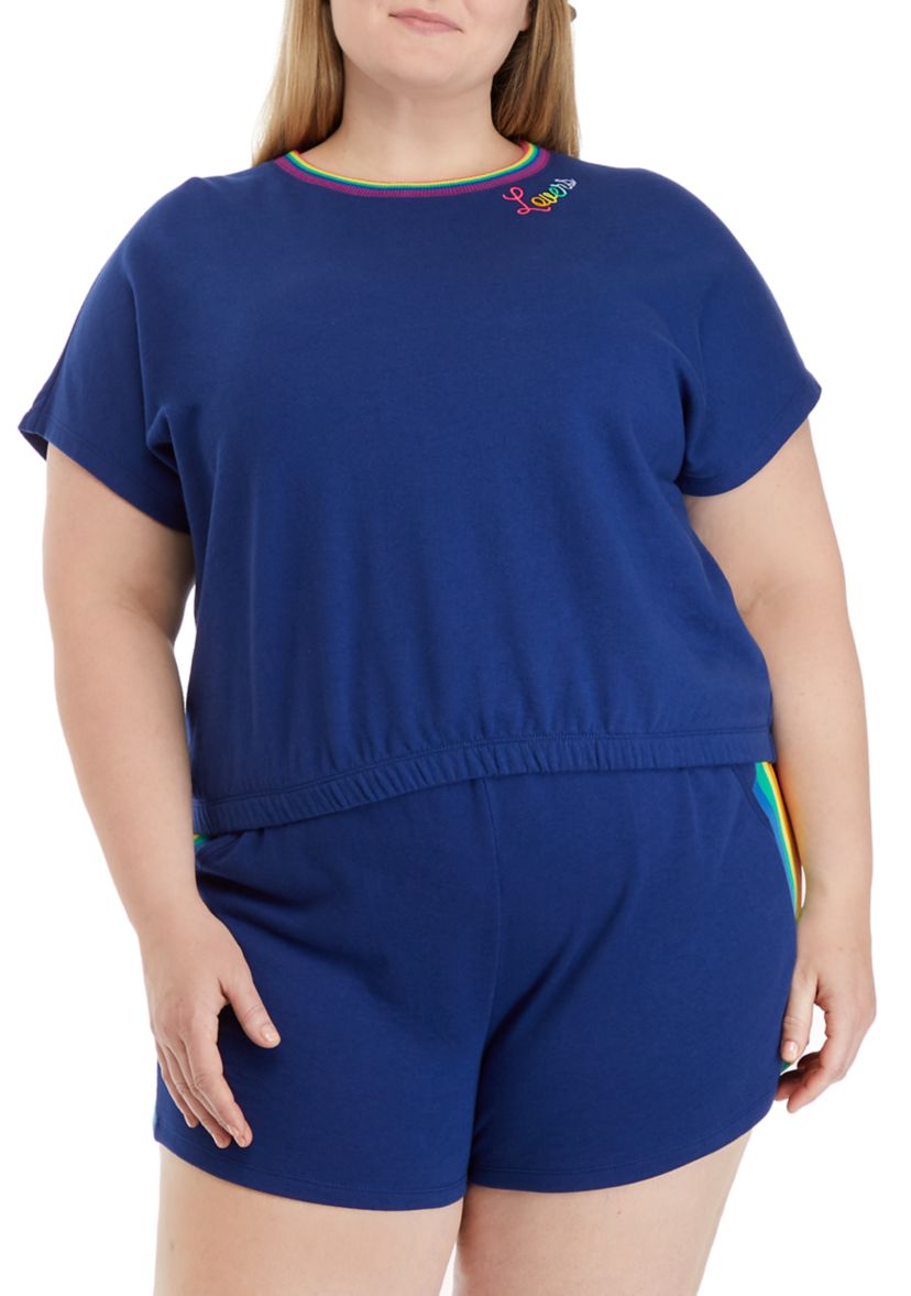 Plus Size Short Dolman Sleeve Sweatshirt 