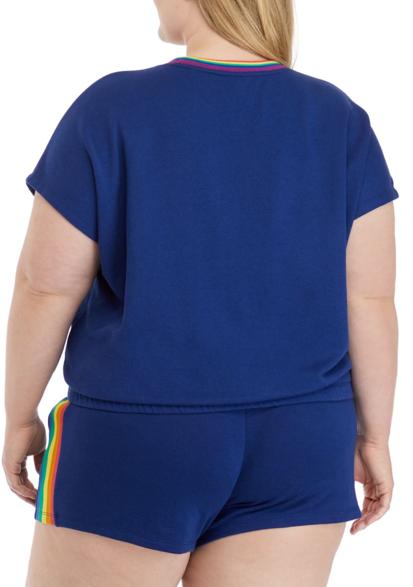 Plus Size Short Dolman Sleeve Sweatshirt 