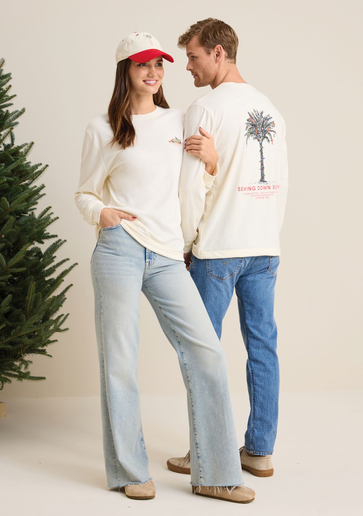 Sewing Down South x Crown & Ivy™ Cooper Long Sleeve Graphic T-Shirt