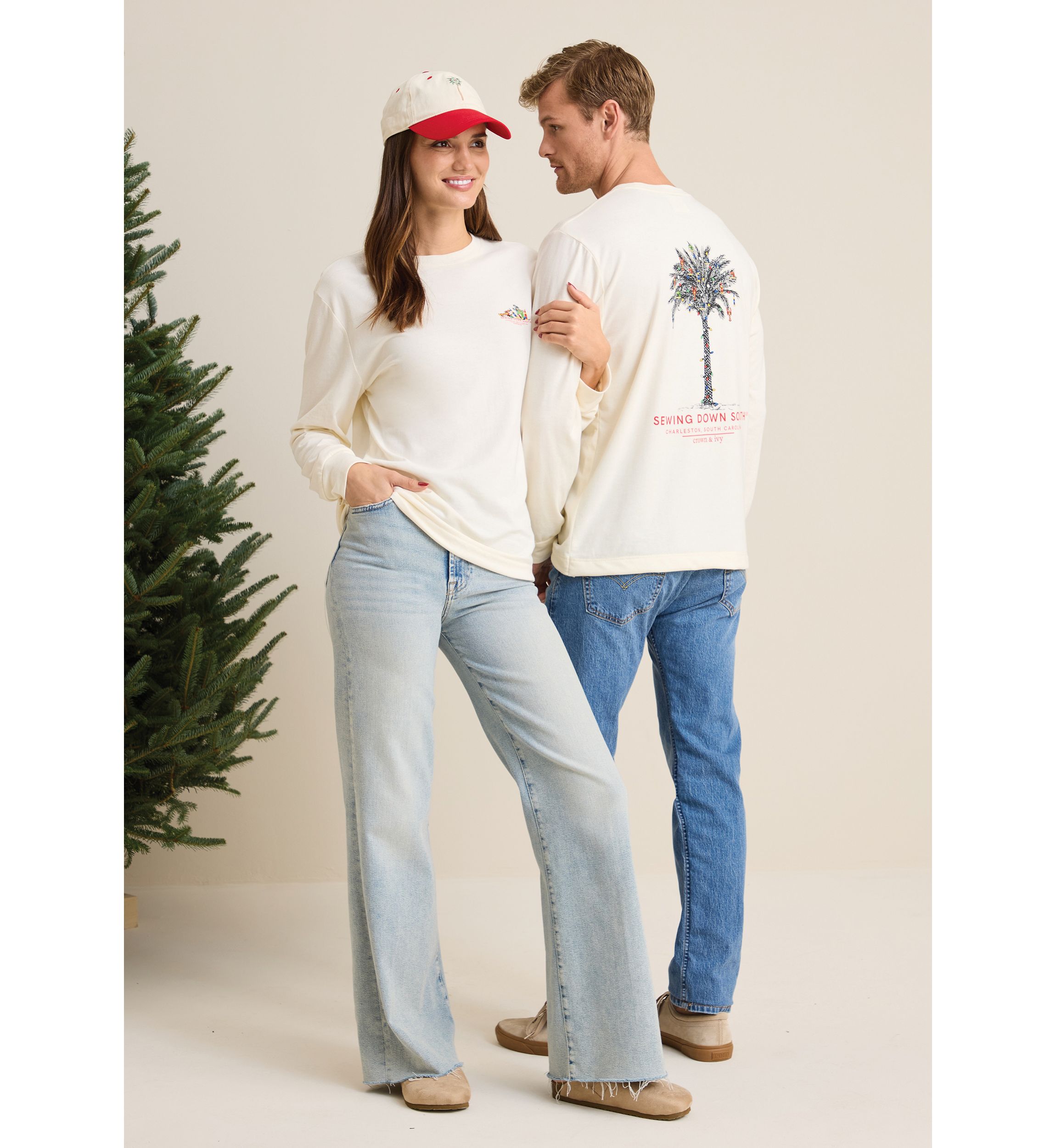 Sewing Down South x Crown & Ivy™ Cooper Long Sleeve Graphic T-Shirt