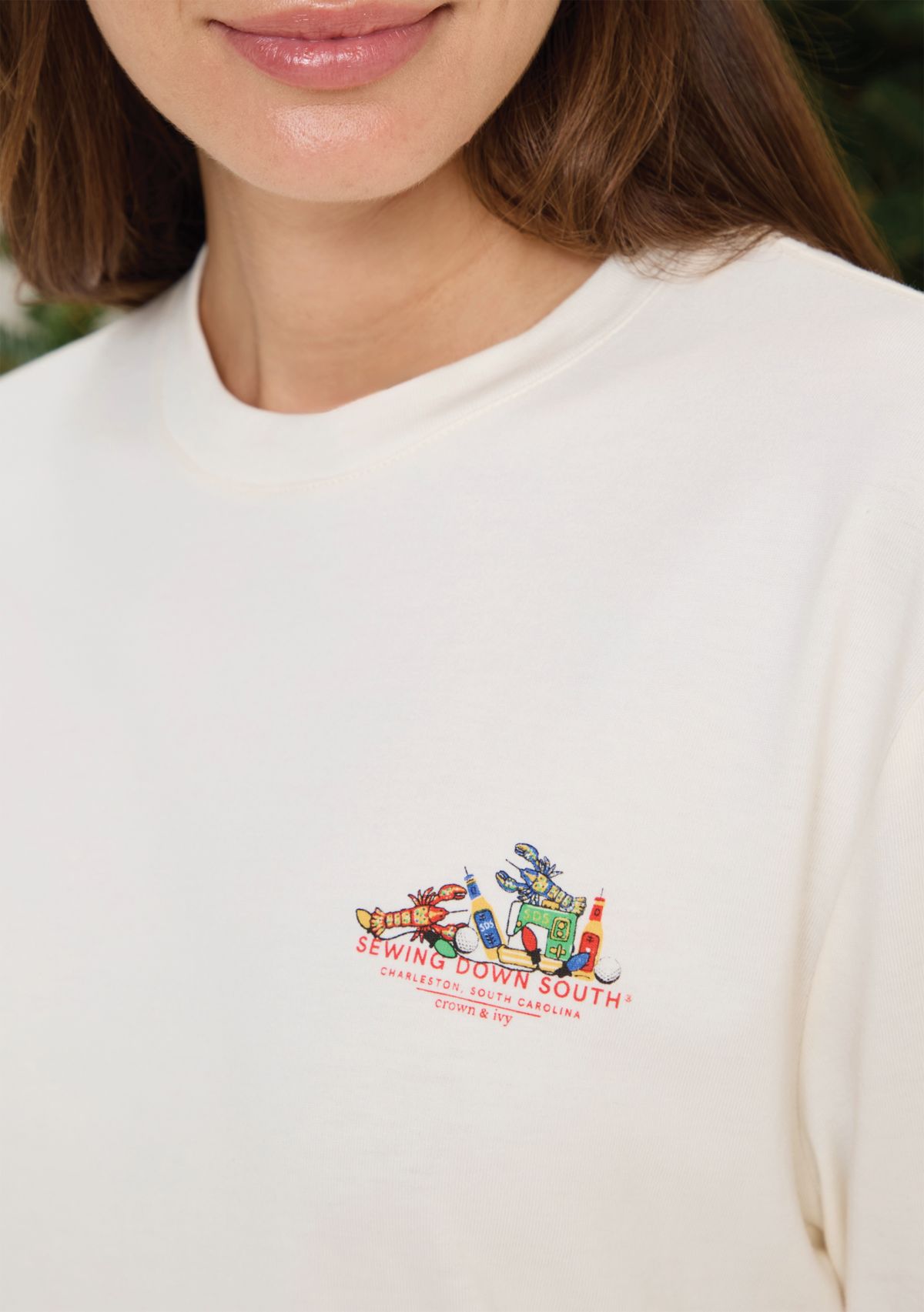 Sewing Down South x Crown & Ivy™ Cooper Long Sleeve Graphic T-Shirt