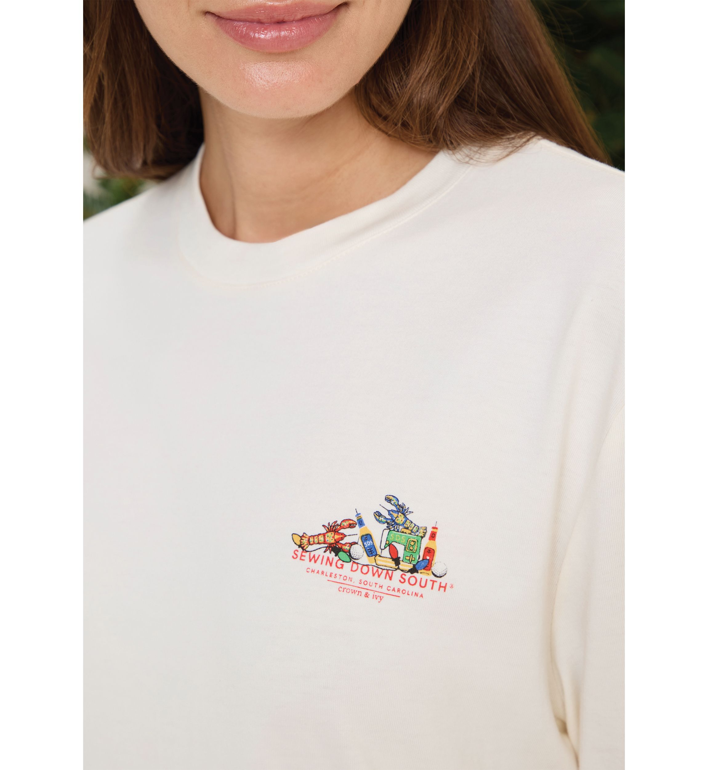 Sewing Down South x Crown & Ivy™ Cooper Long Sleeve Graphic T-Shirt