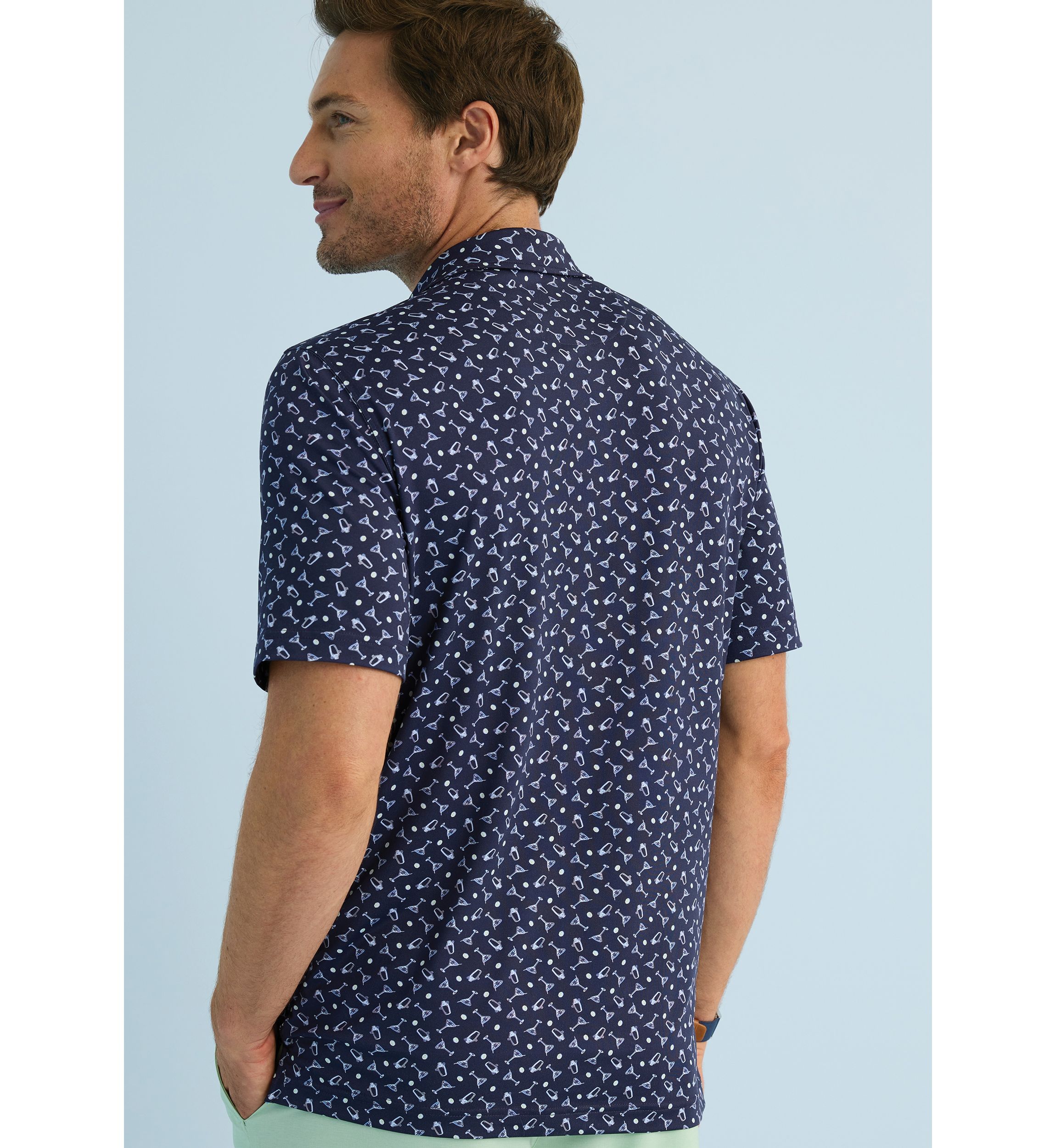 Sewing Down South x Crown & Ivy™ Calhoun Printed Short Sleeve Performance Polo Shirt