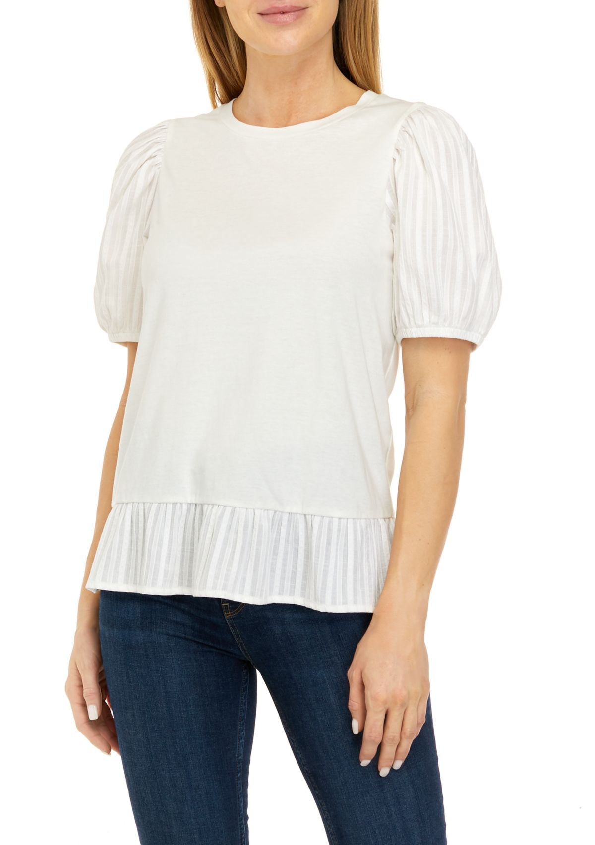 Womens Short Sleeve Peplum Top