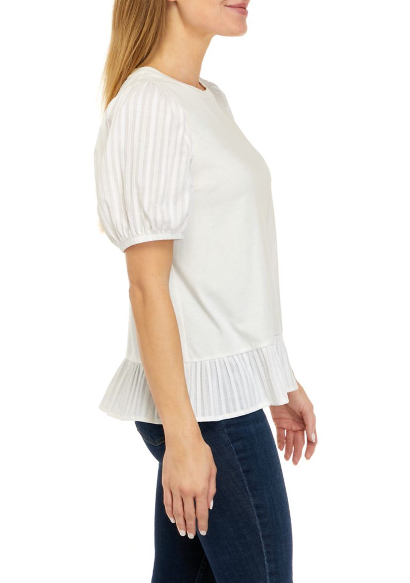 Womens Short Sleeve Peplum Top