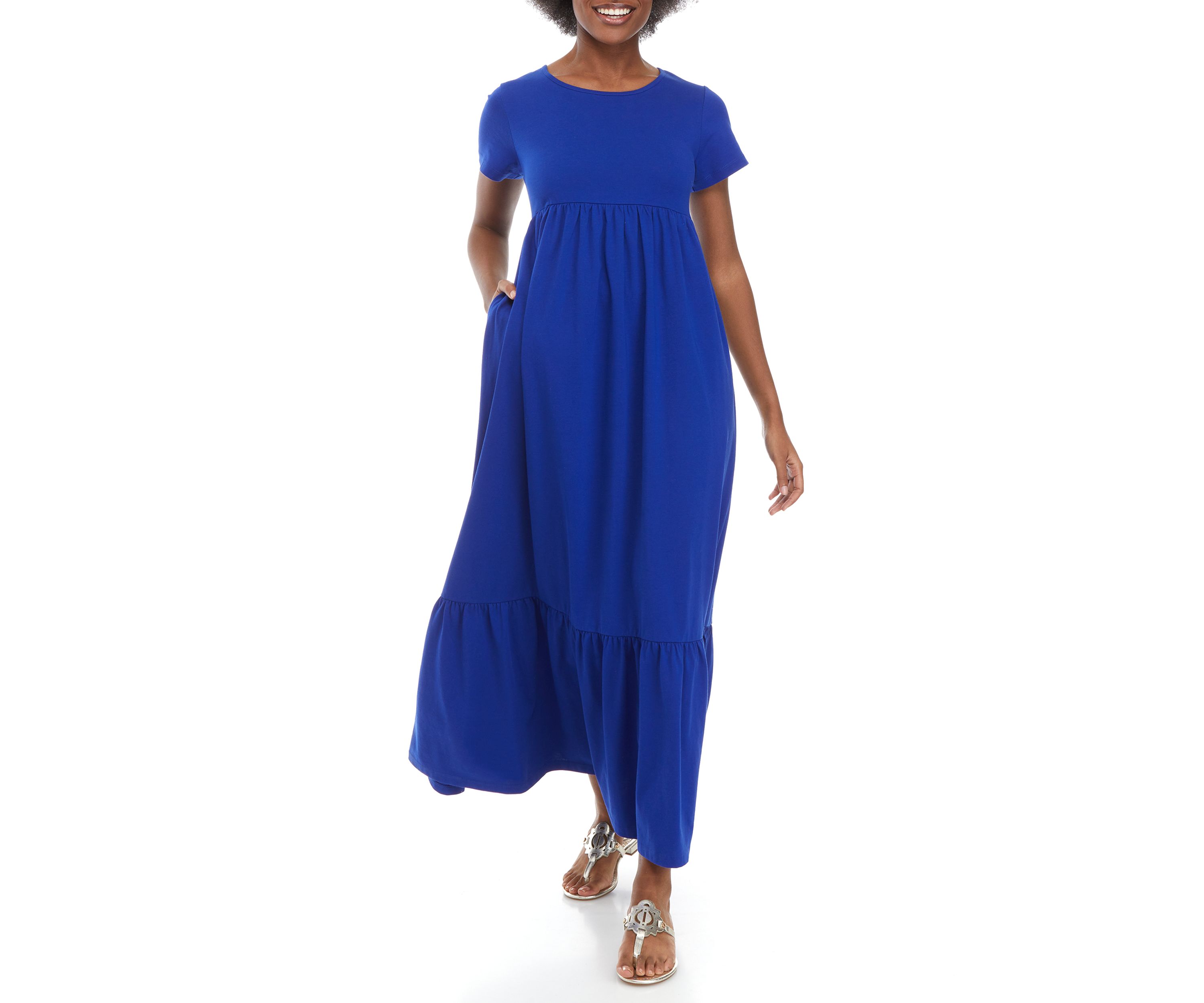 Womens Short Sleeve Maxi Dress