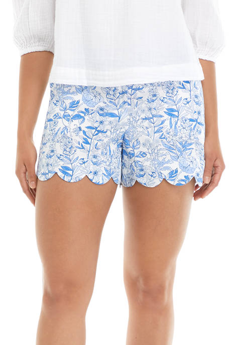 Crown & Ivy™ Womens Printed Scallop Inch Shorts