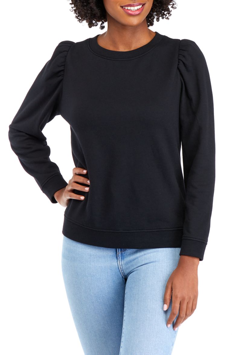 Womens Long Sleeve Terry Crew Neck Sweatshirt