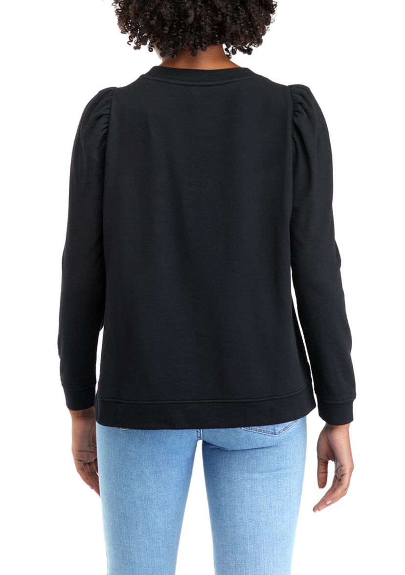 Womens Long Sleeve Terry Crew Neck Sweatshirt