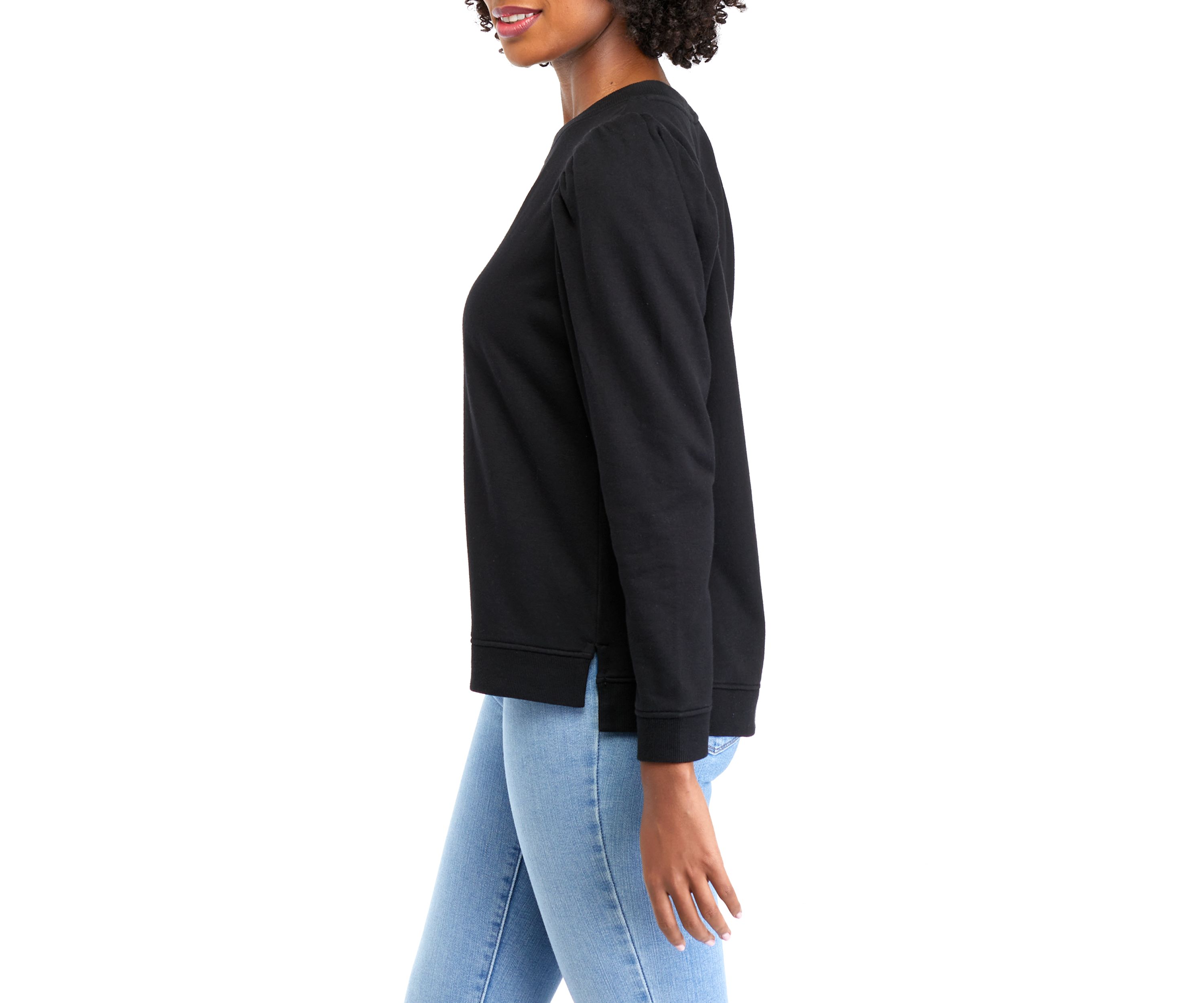 Womens Long Sleeve Terry Crew Neck Sweatshirt