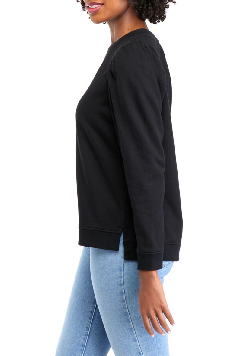 Womens Long Sleeve Terry Crew Neck Sweatshirt