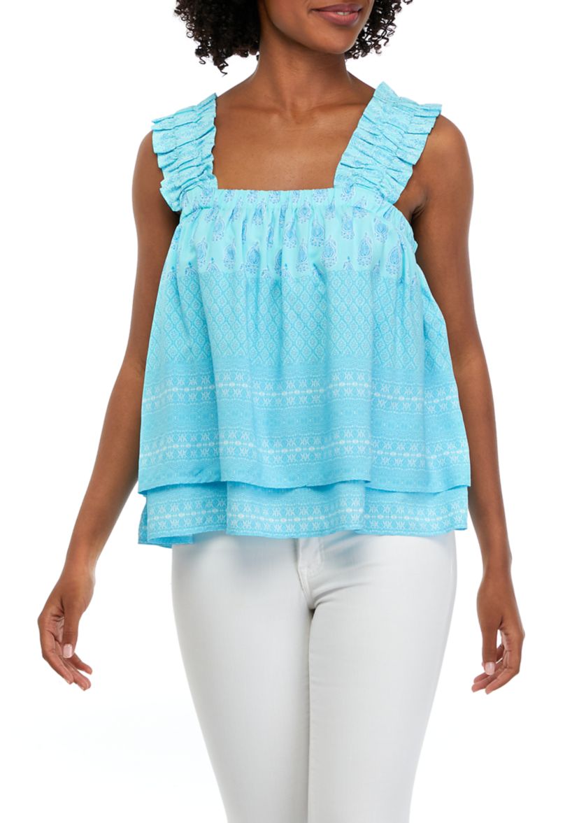 Womens Ruffle Layered Top