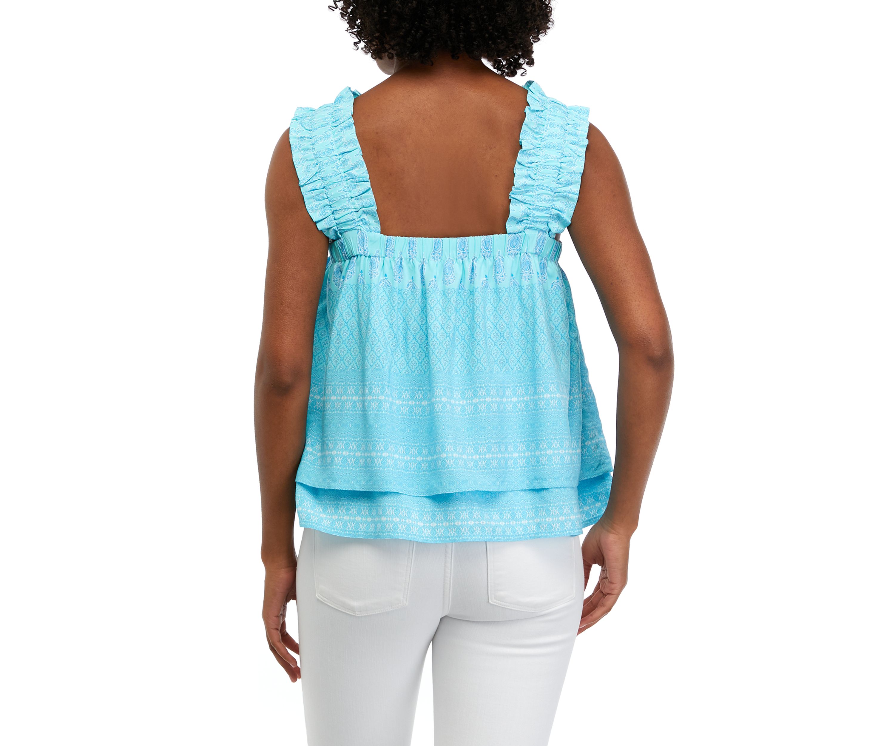 Womens Ruffle Layered Top