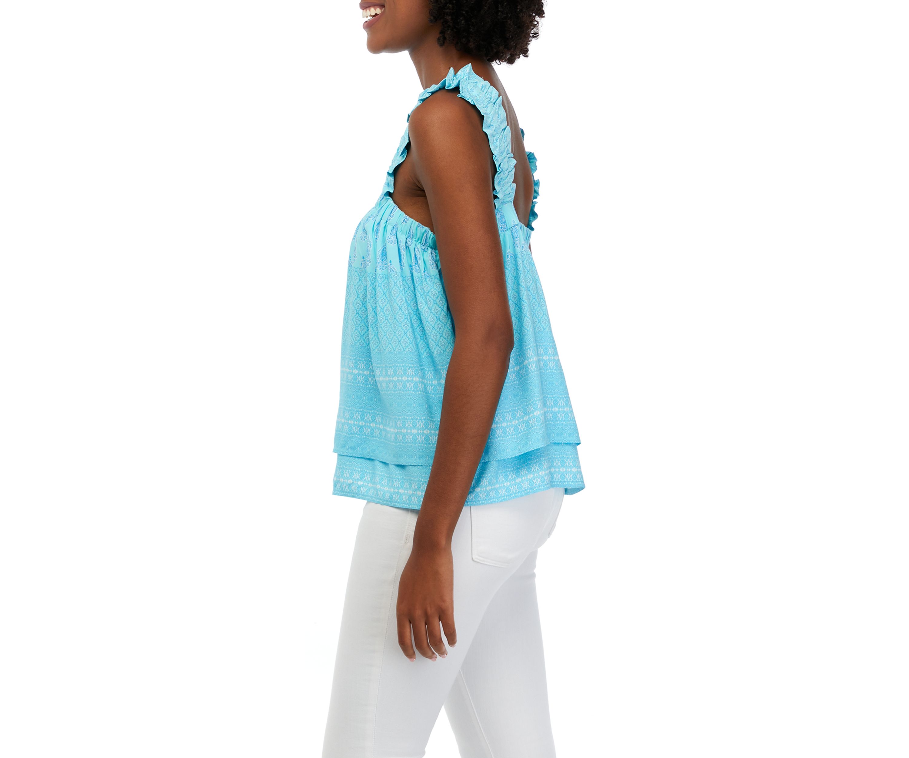 Womens Ruffle Layered Top
