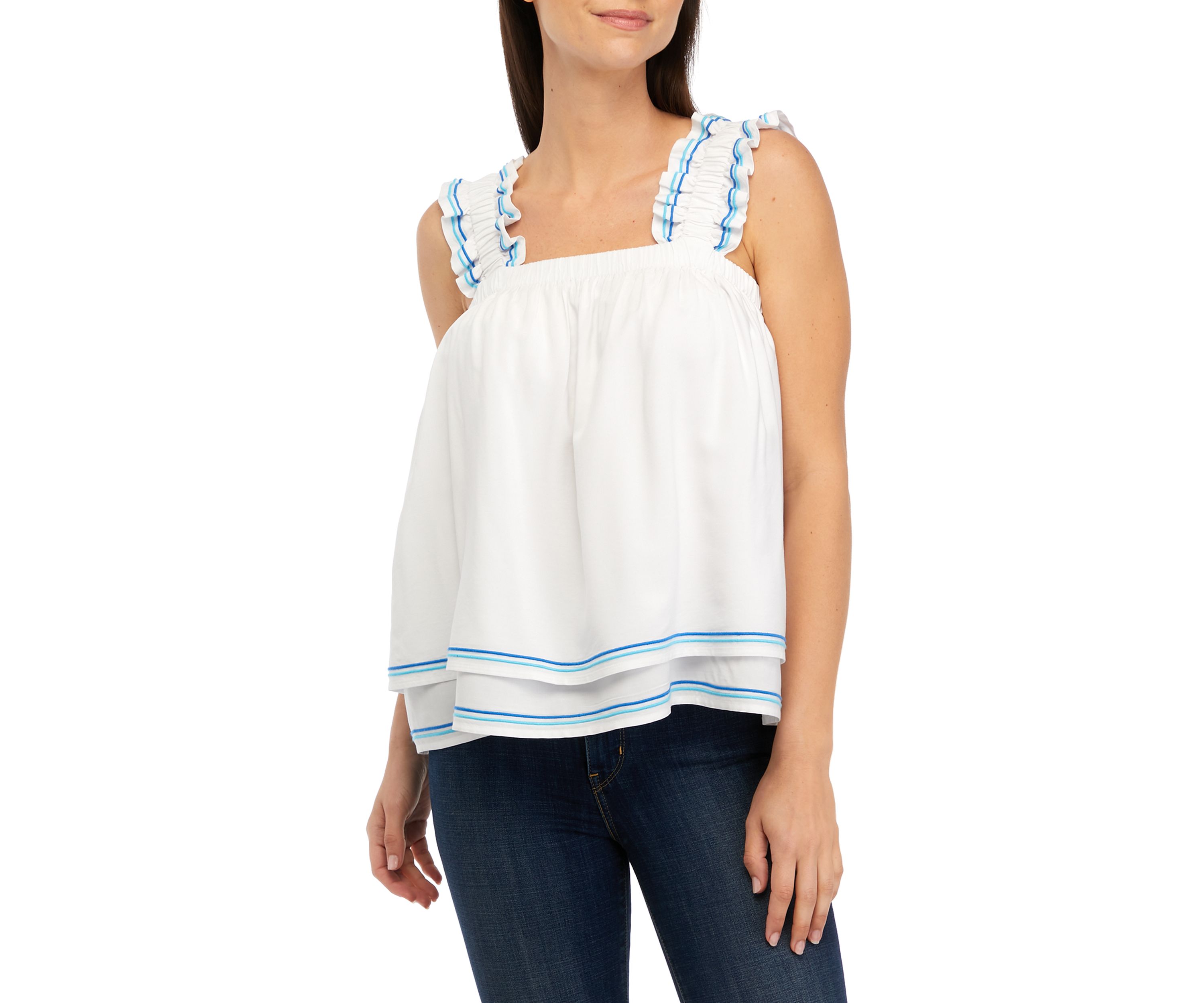 Womens Ruffle Layered Top