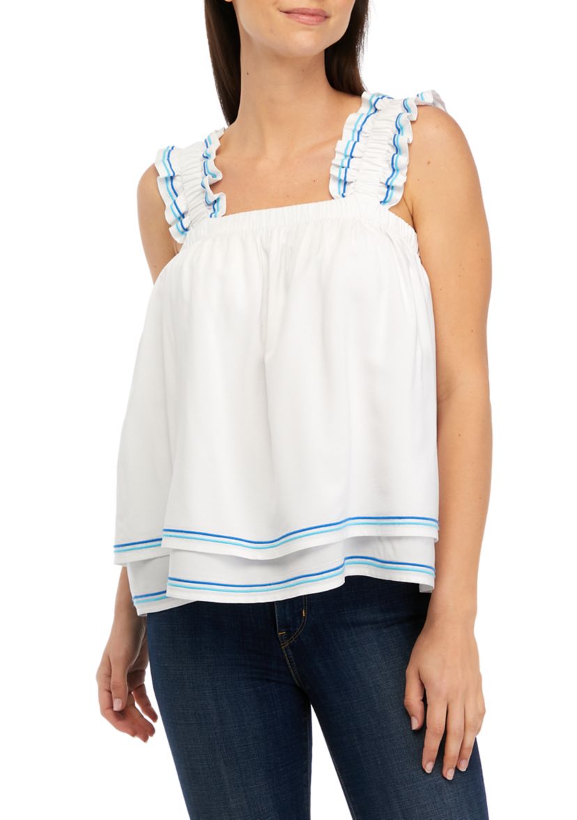 Womens Ruffle Layered Top