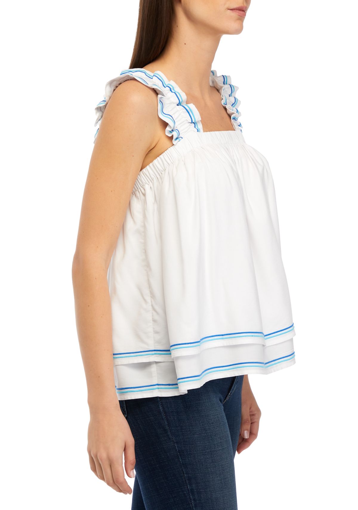 Womens Ruffle Layered Top