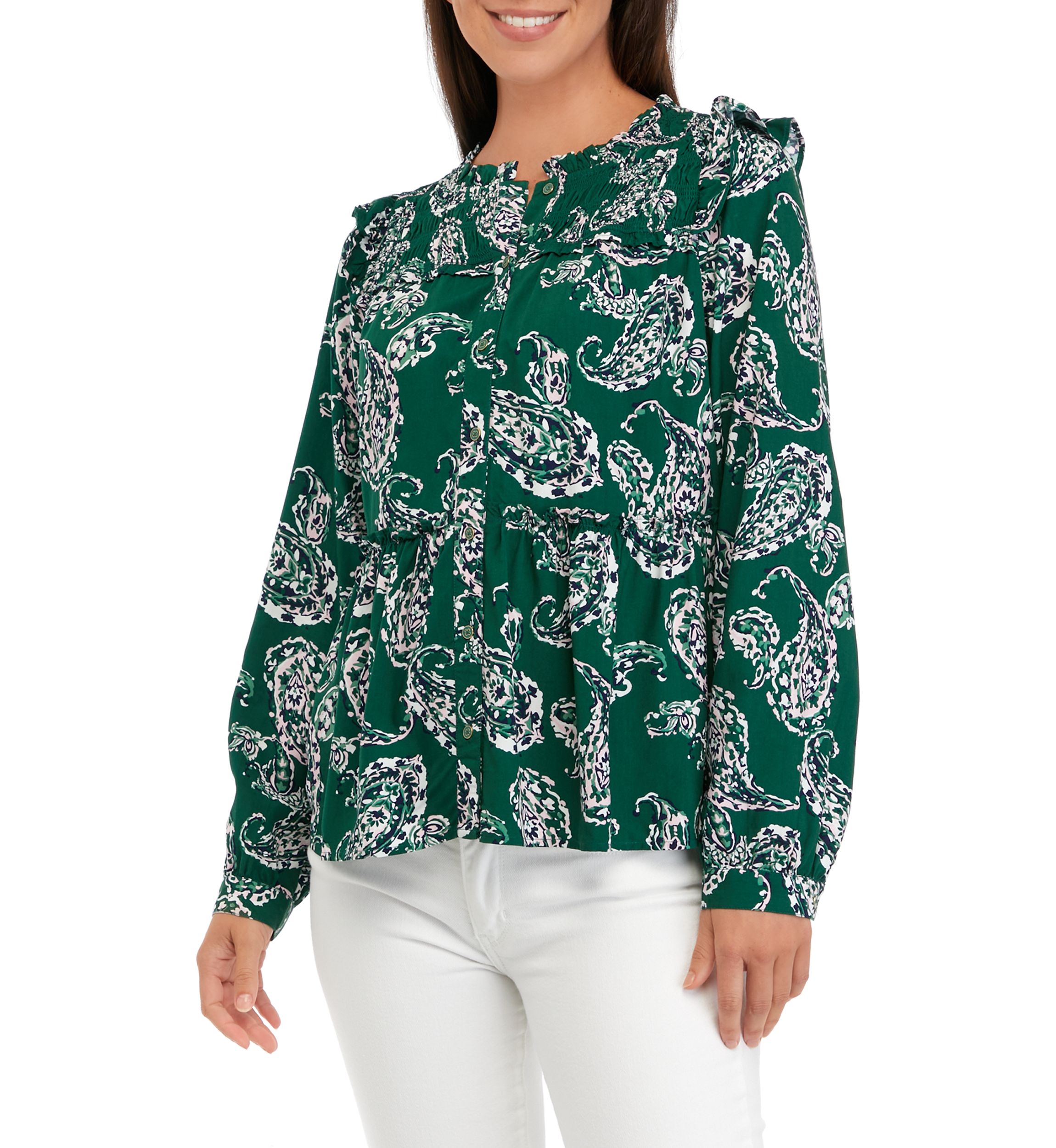Womens Paisley Printed Blouse