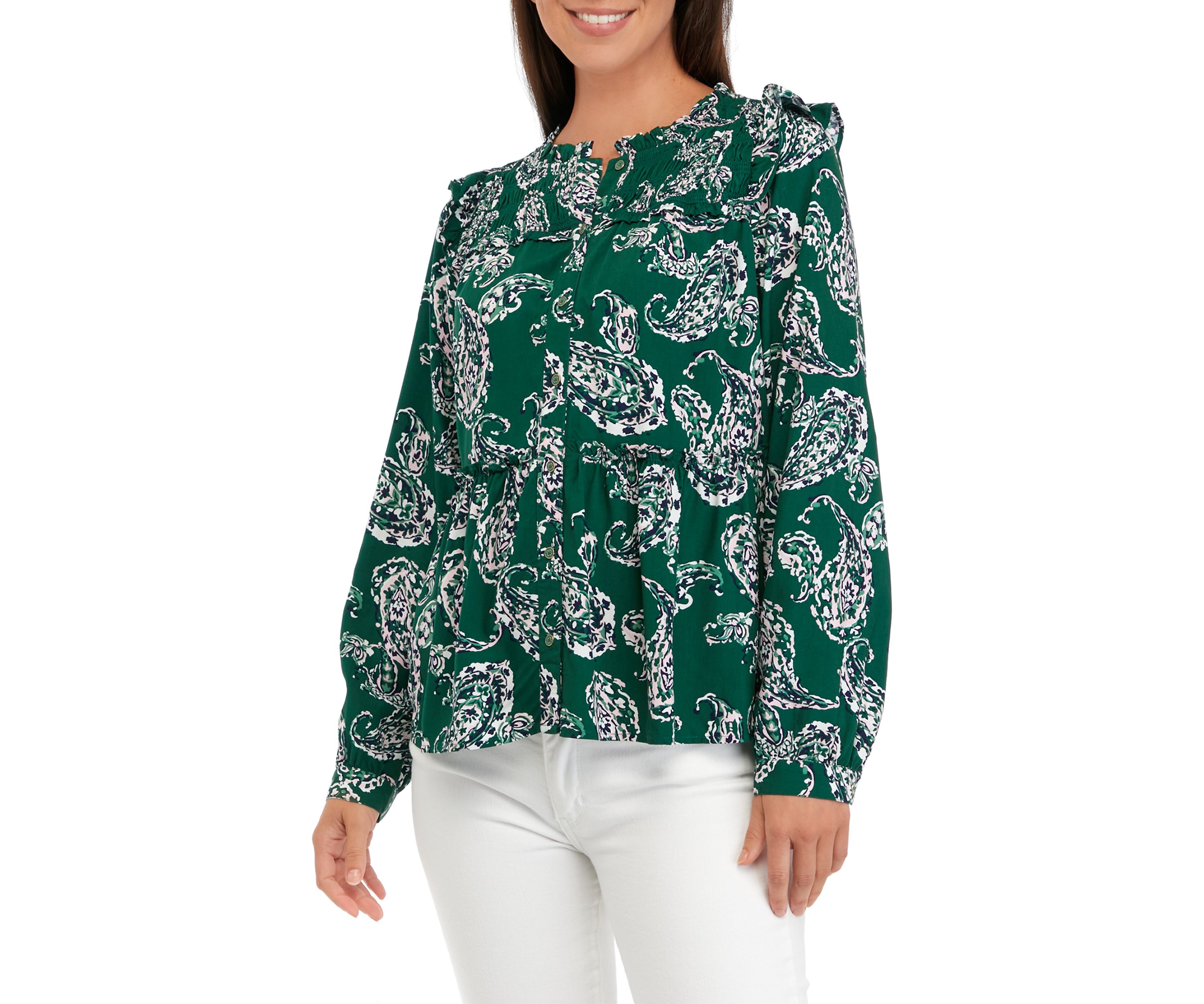 Womens Paisley Printed Blouse