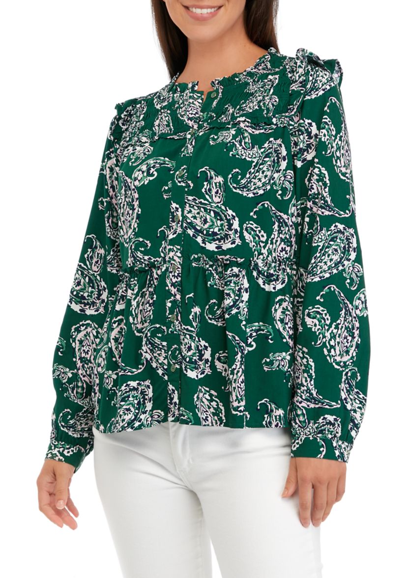 Womens Paisley Printed Blouse