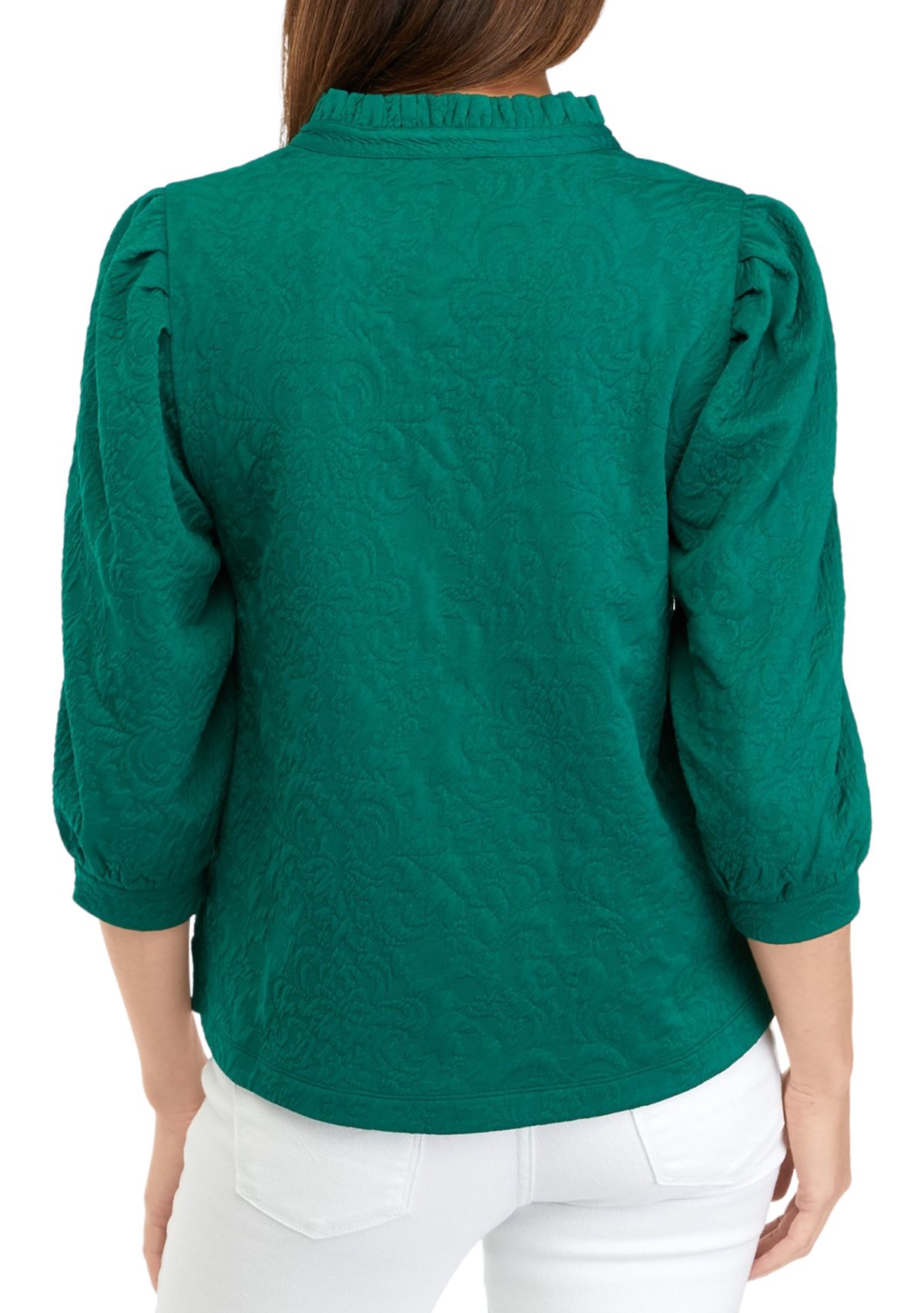 Womens Ruffle Split Neck Top 