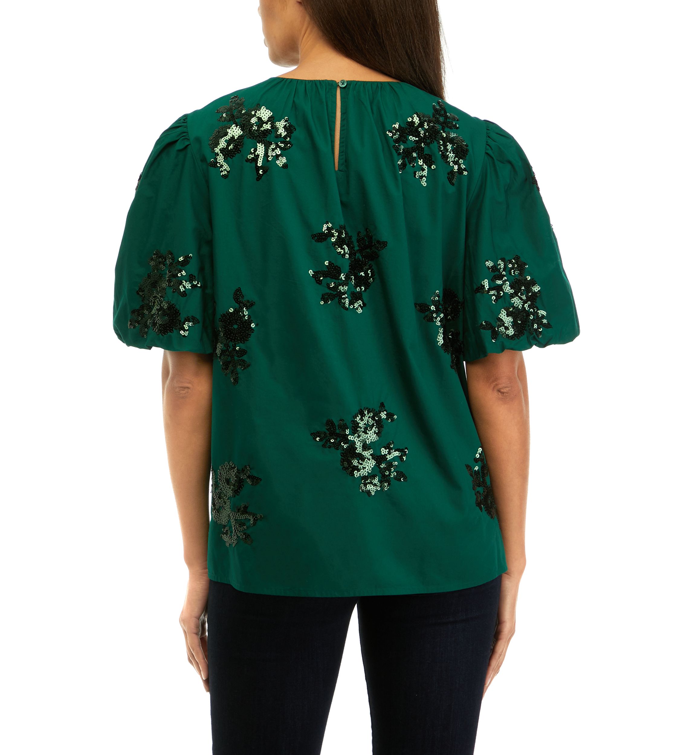 Womens Sequin Appliqué Top