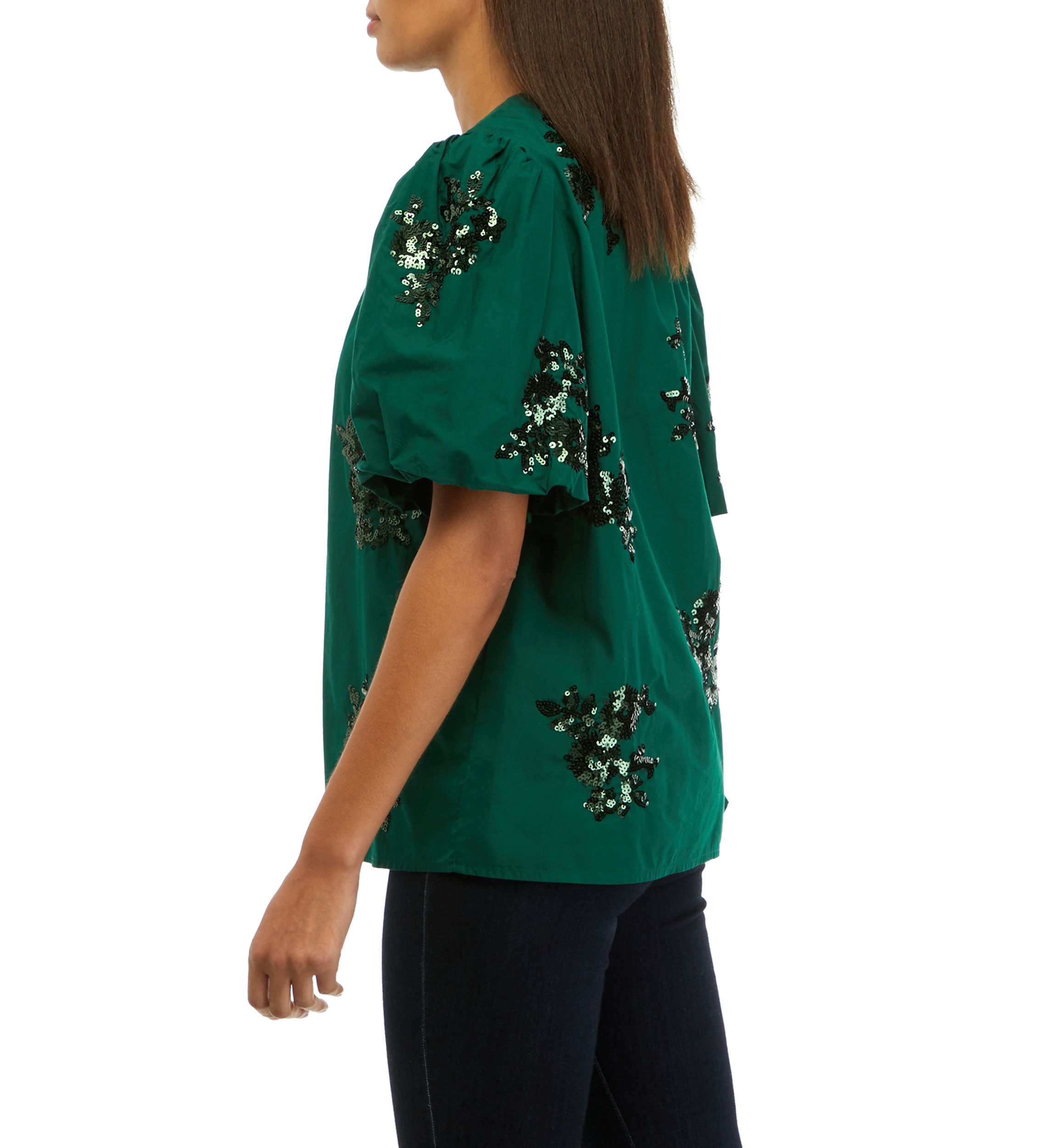 Womens Sequin Appliqué Top