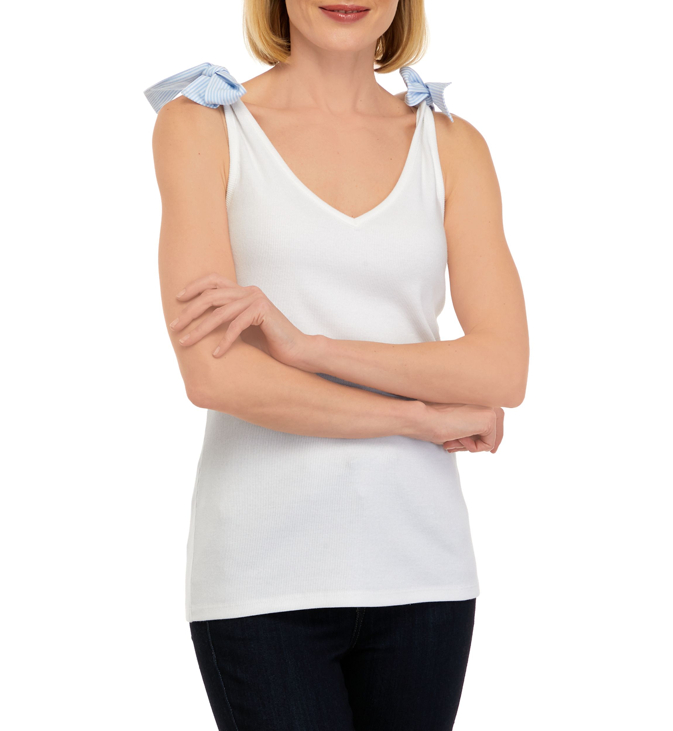 Womens Ribbed Tank Top with Bows