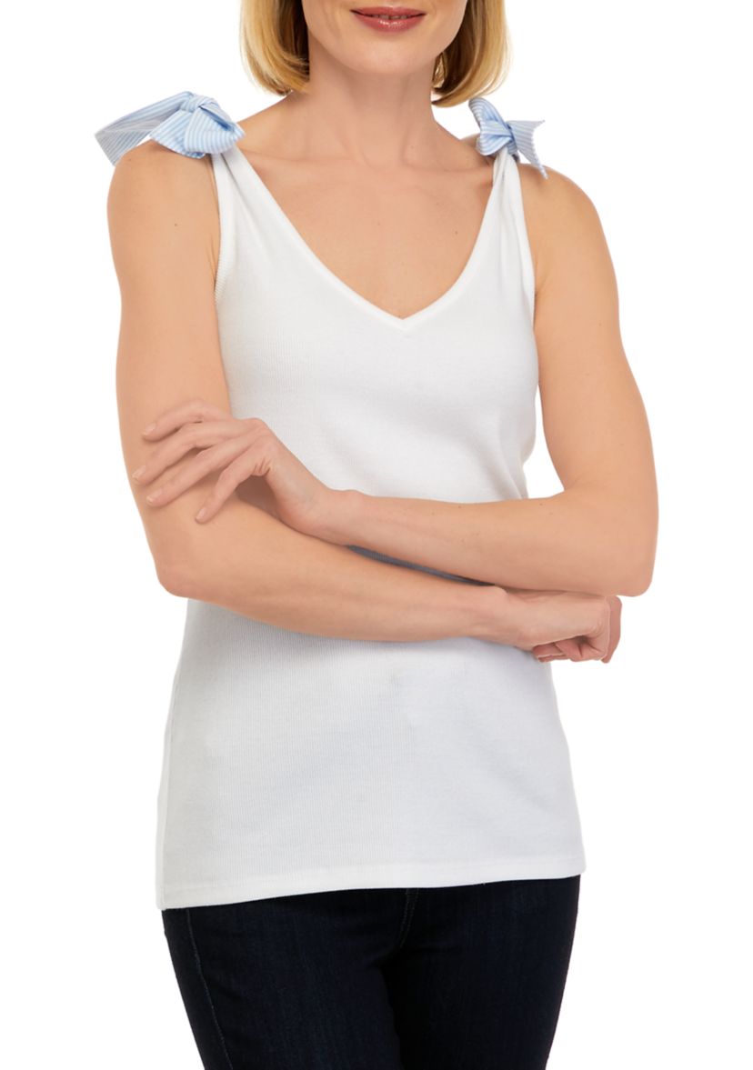 Womens Ribbed Tank Top with Bows