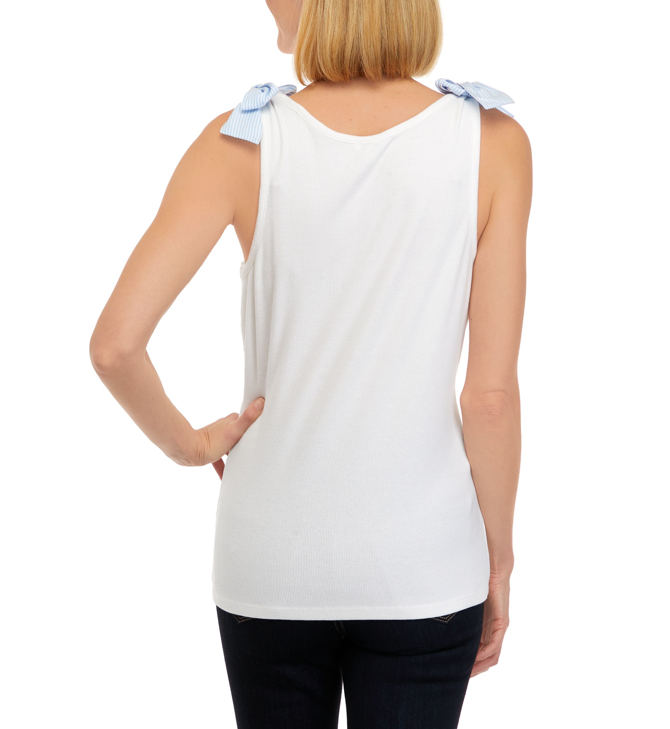 Womens Ribbed Tank Top with Bows