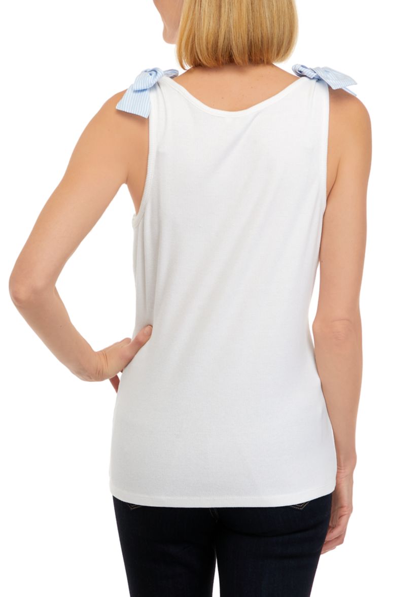 Womens Ribbed Tank Top with Bows