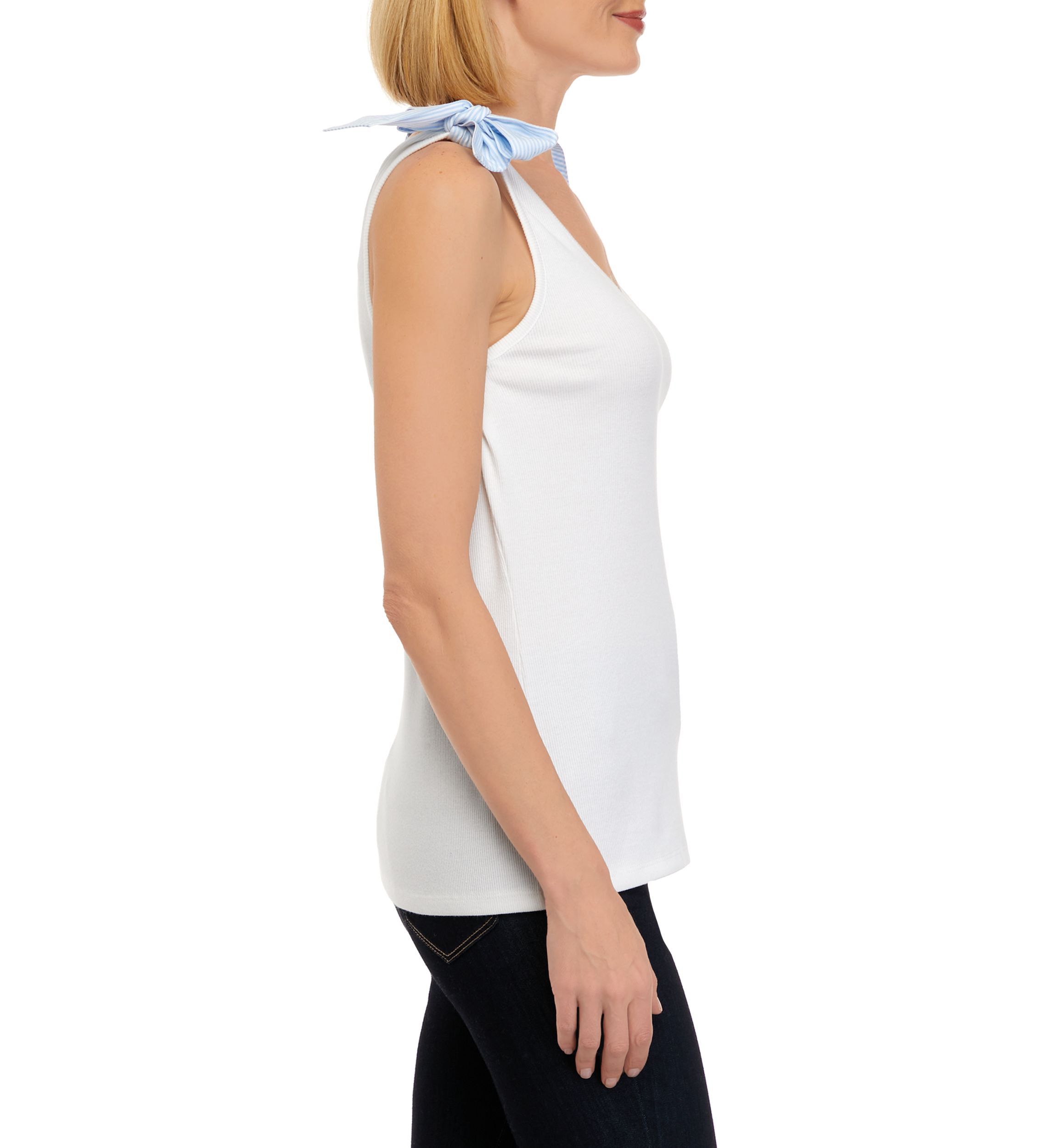 Womens Ribbed Tank Top with Bows