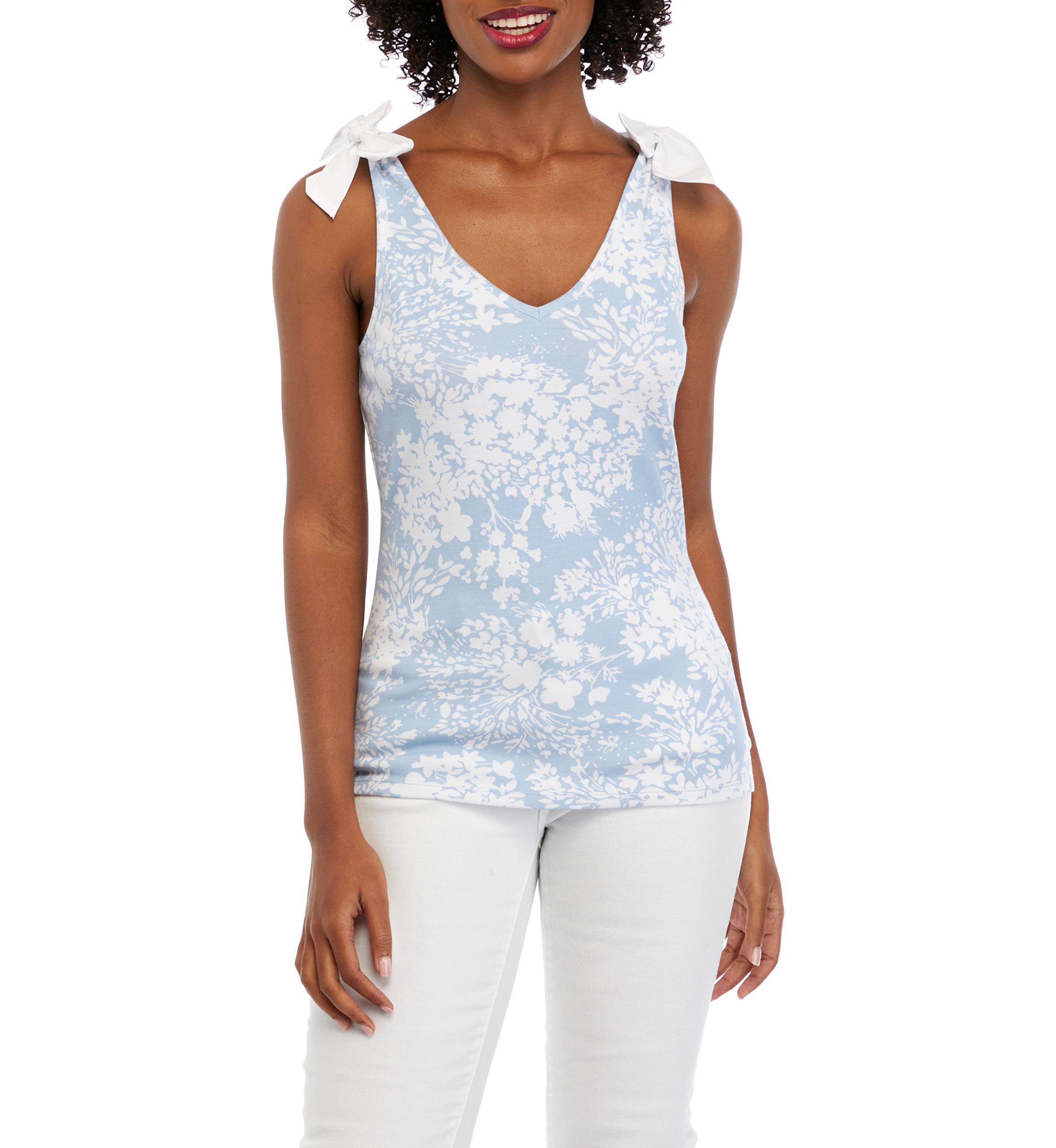 Womens Ribbed Tank Top with Bows