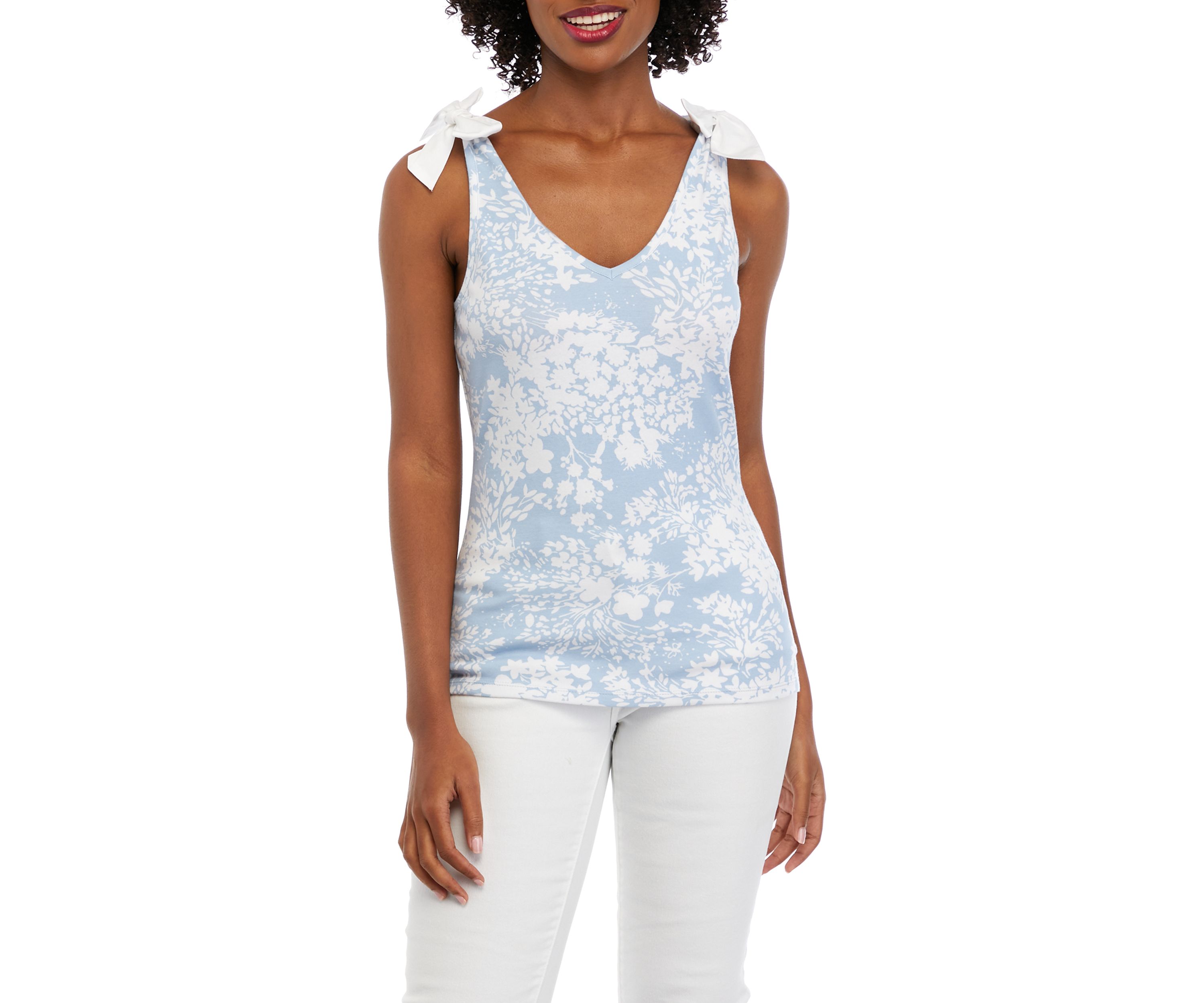 Womens Ribbed Tank Top with Bows