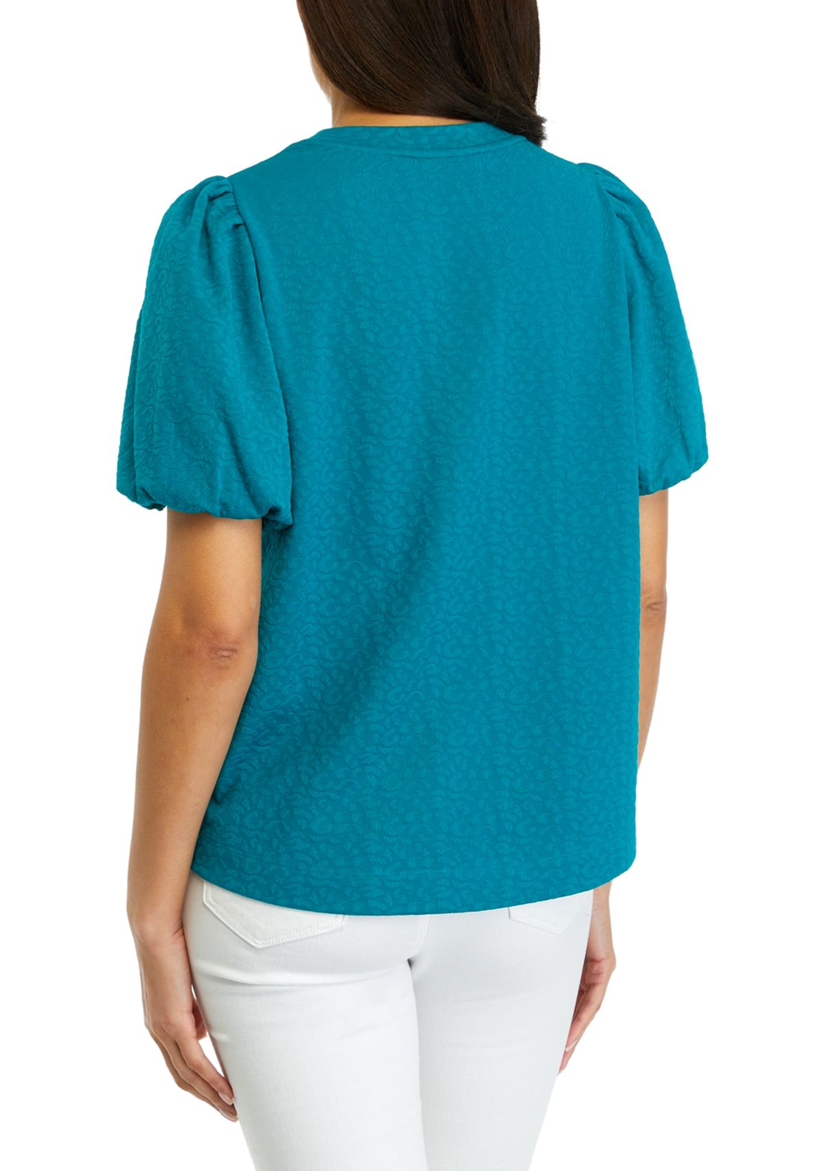 Womens Solid Jacquard Top