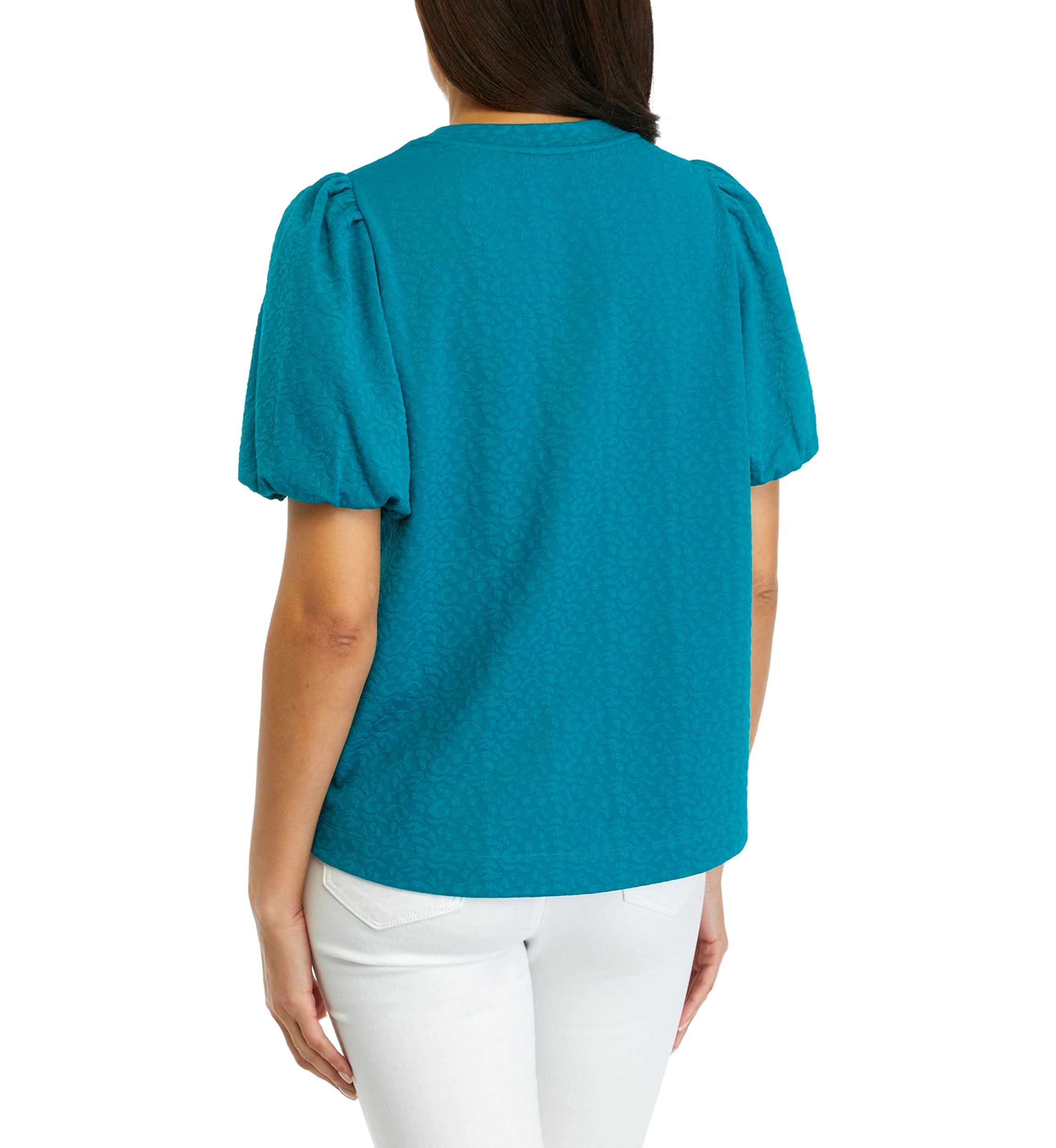 Womens Solid Jacquard Top