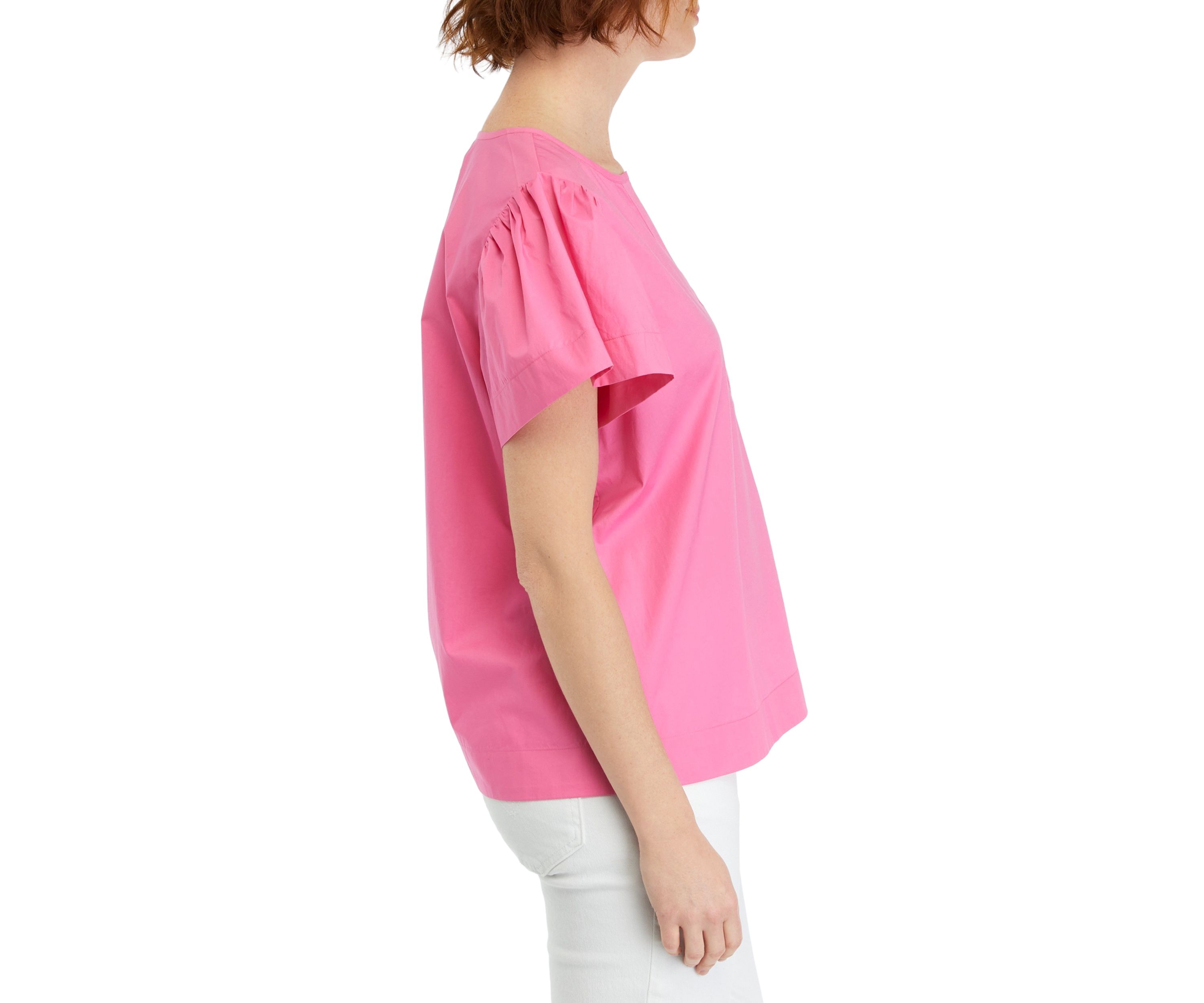 Womens Embroidered Split Neck Top