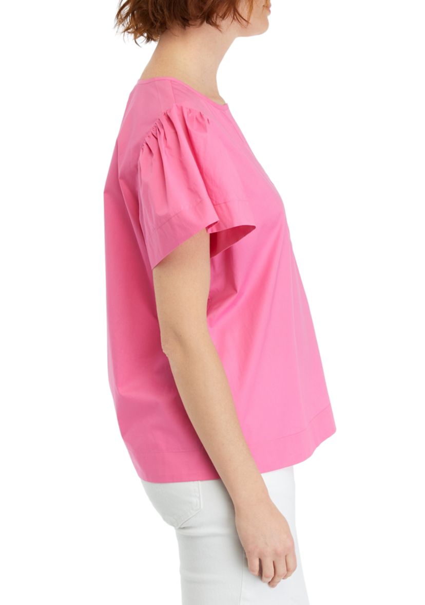 Womens Embroidered Split Neck Top
