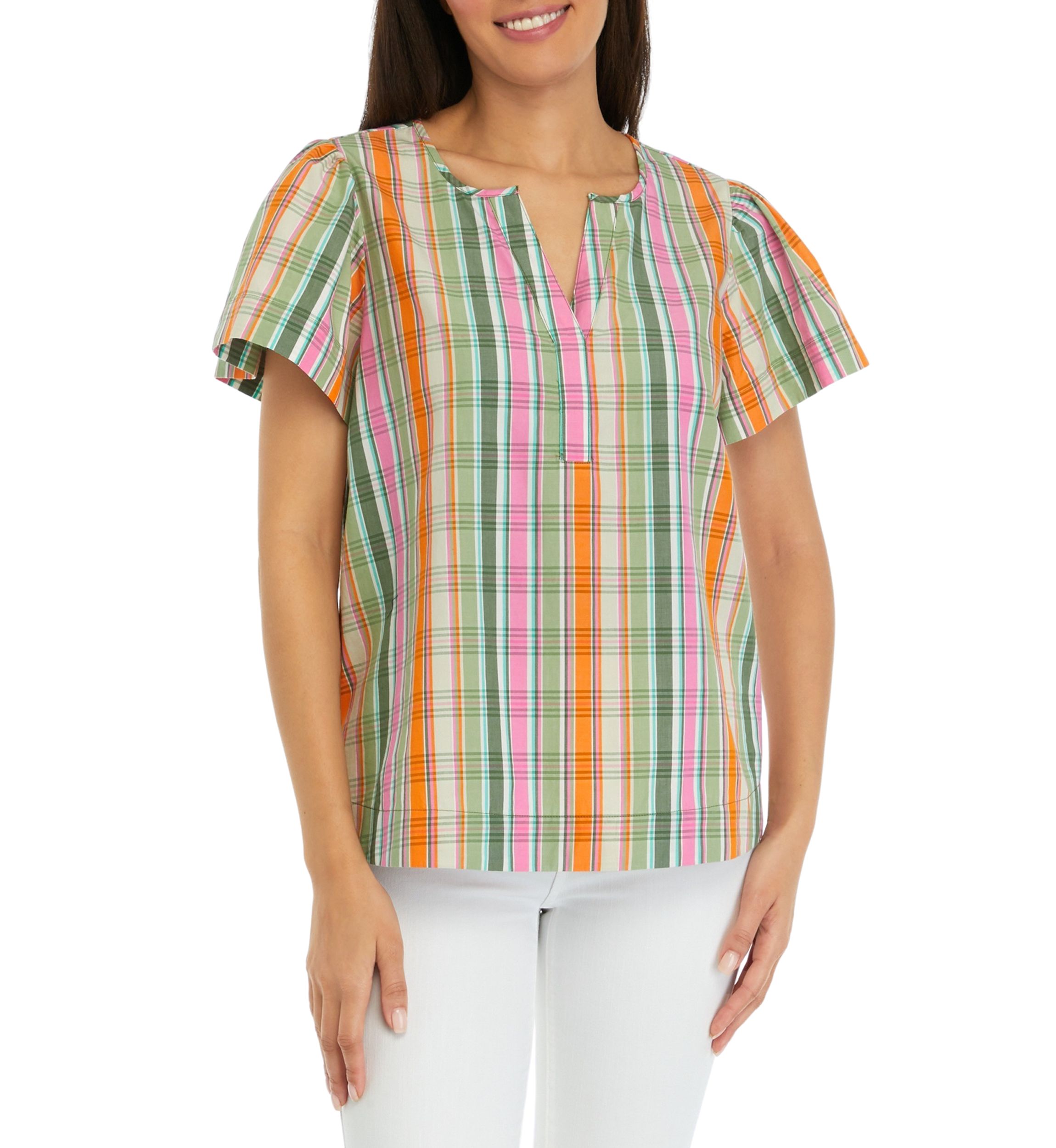  Womens Printed Popover Top
