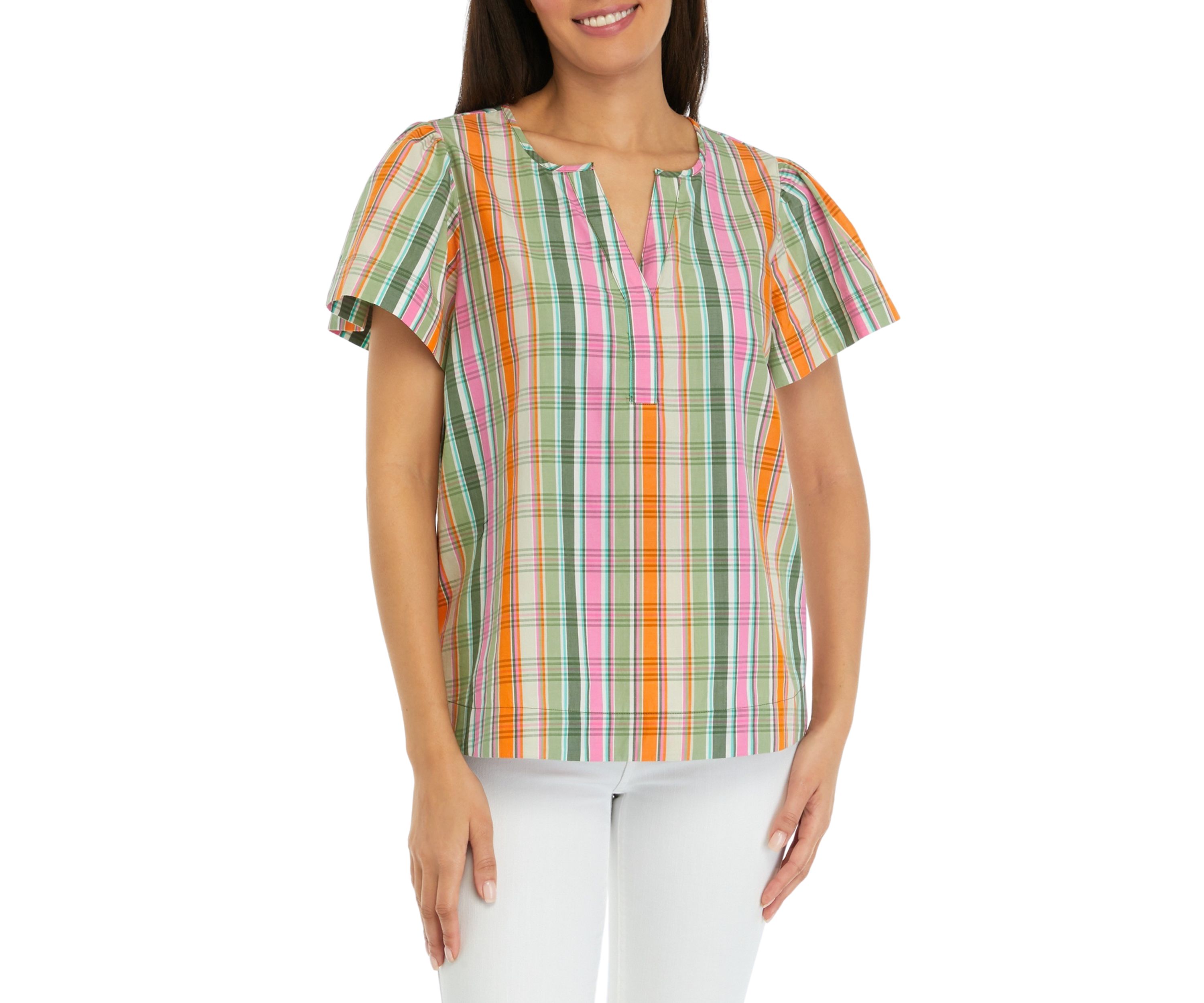  Womens Printed Popover Top