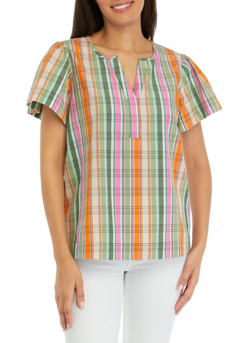  Womens Printed Popover Top