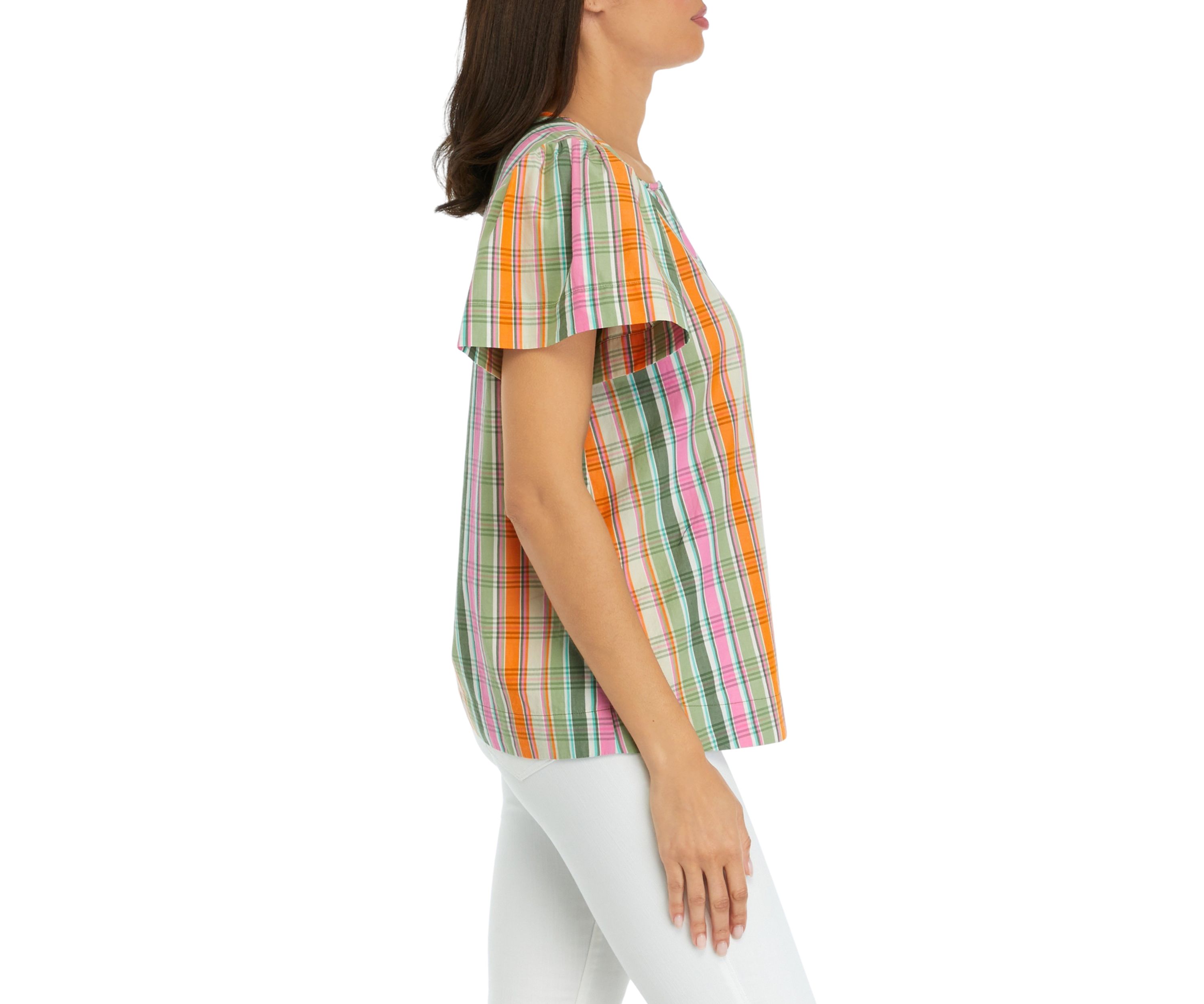  Womens Printed Popover Top