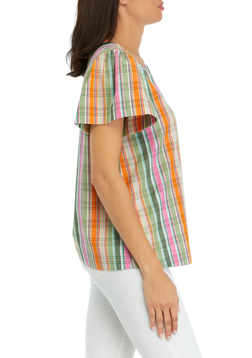  Womens Printed Popover Top