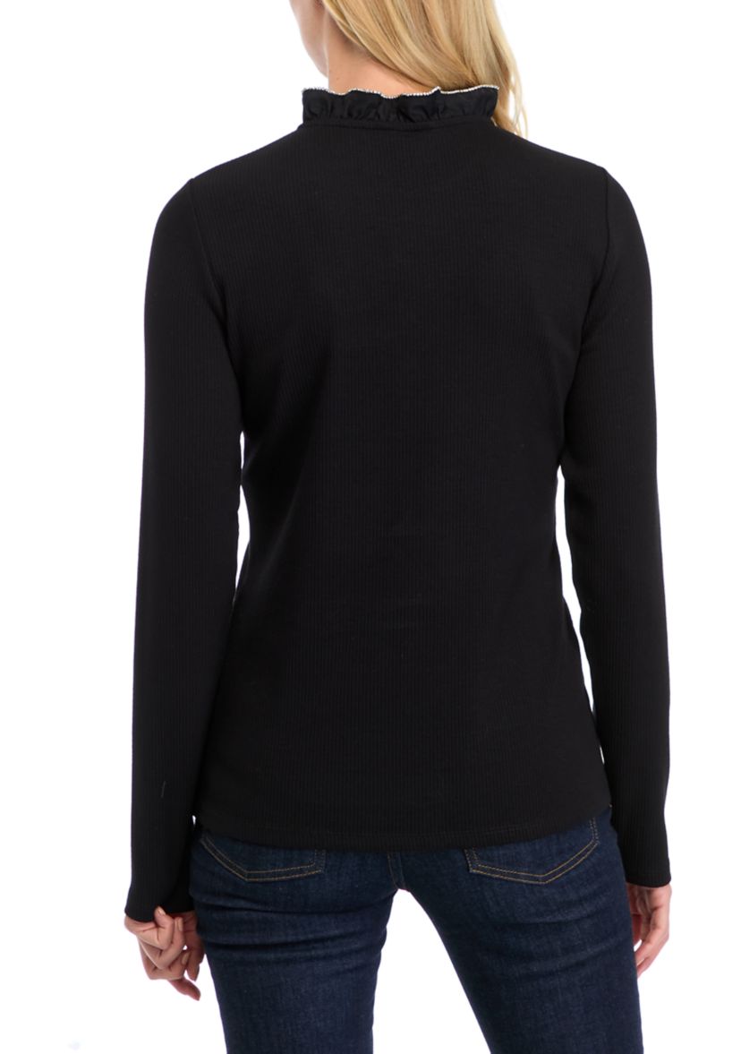 Womens Ruffle Embellished Top