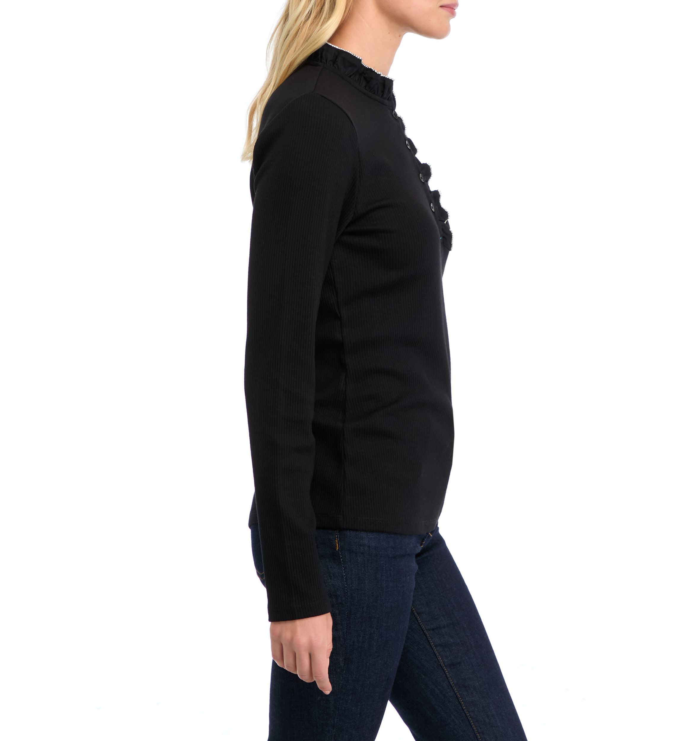 Womens Ruffle Embellished Top