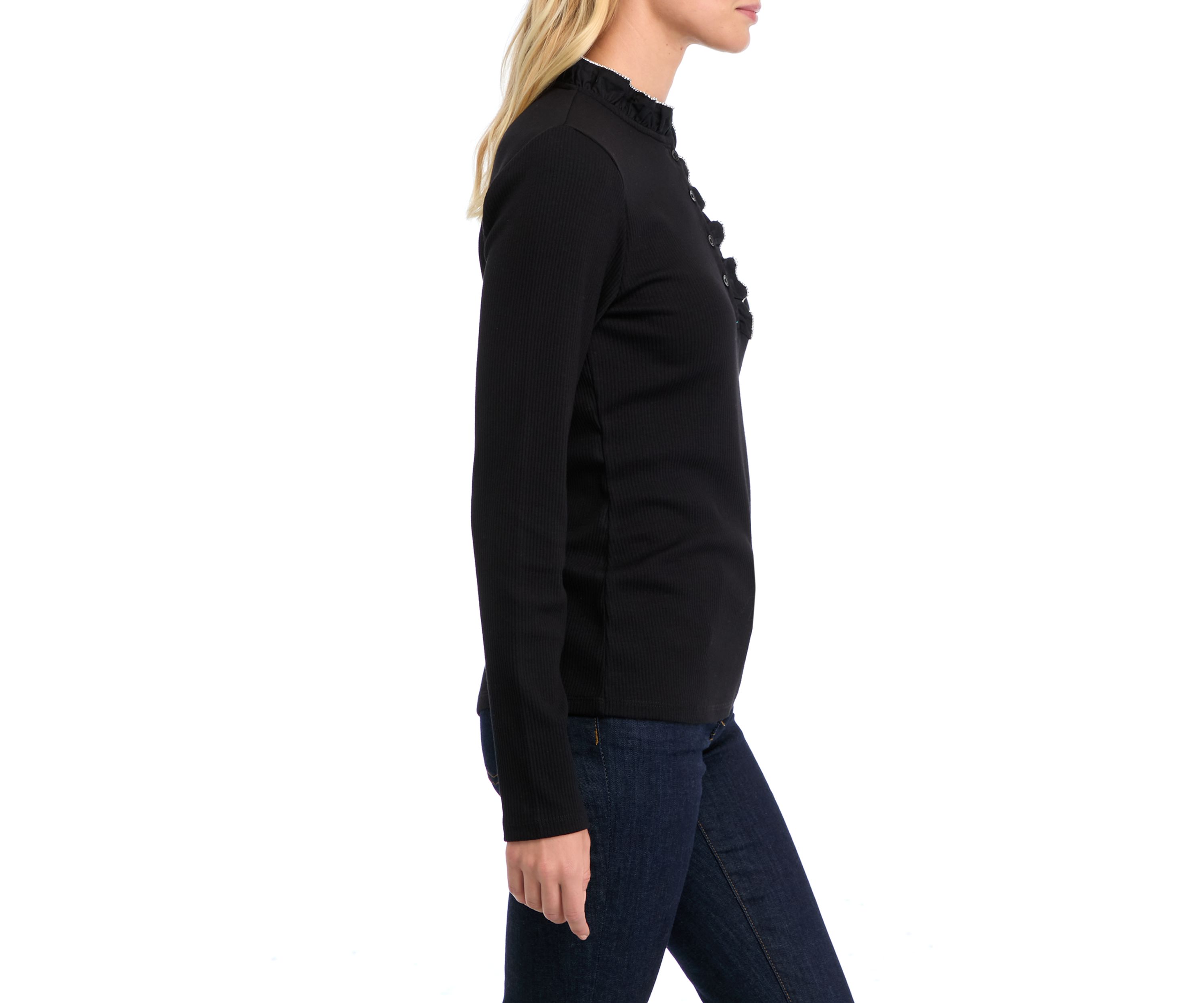 Womens Ruffle Embellished Top