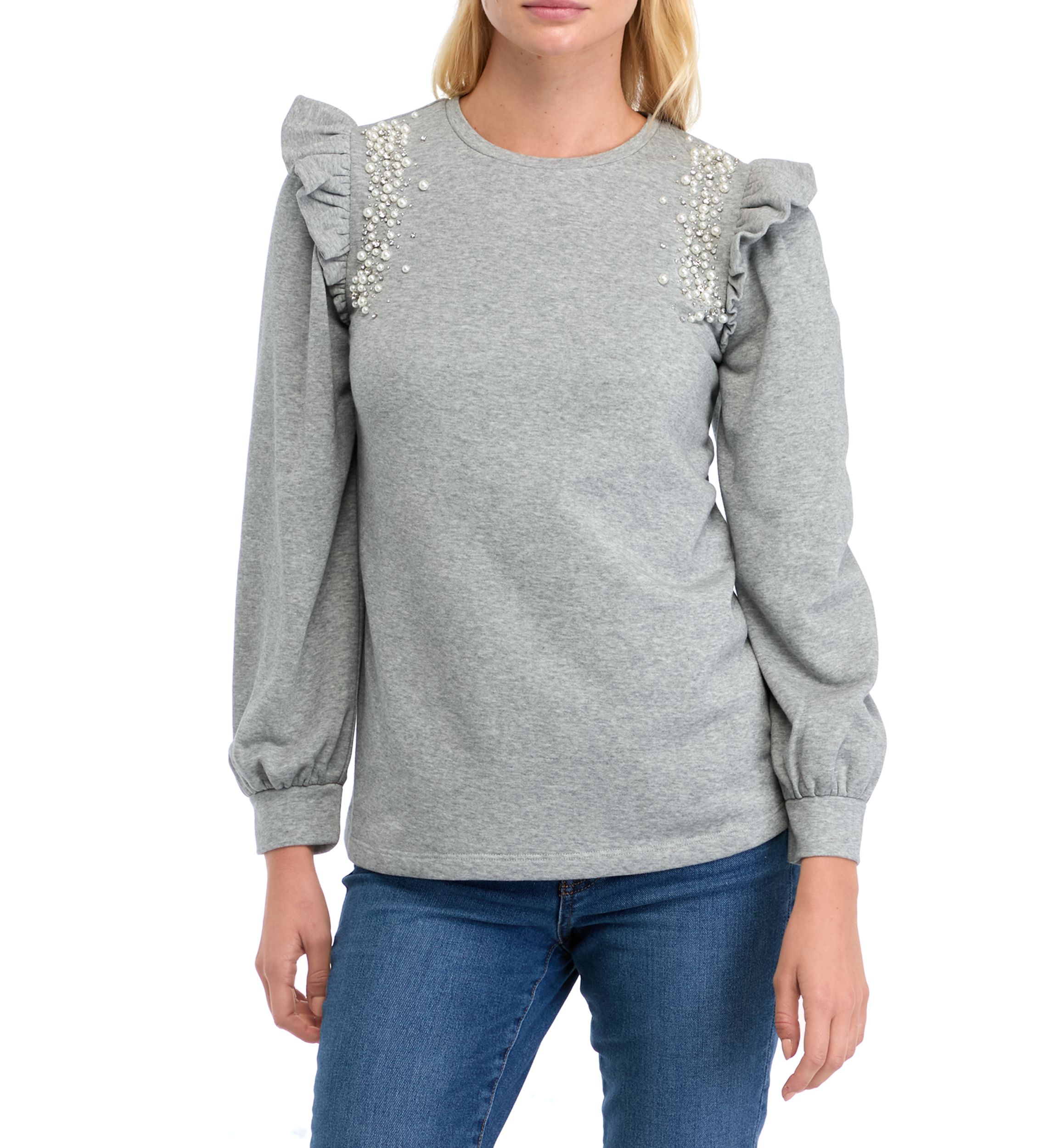 Womens Ruffle Embellished Top
