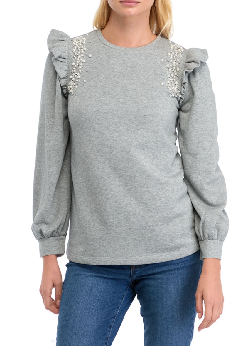 Womens Ruffle Embellished Top